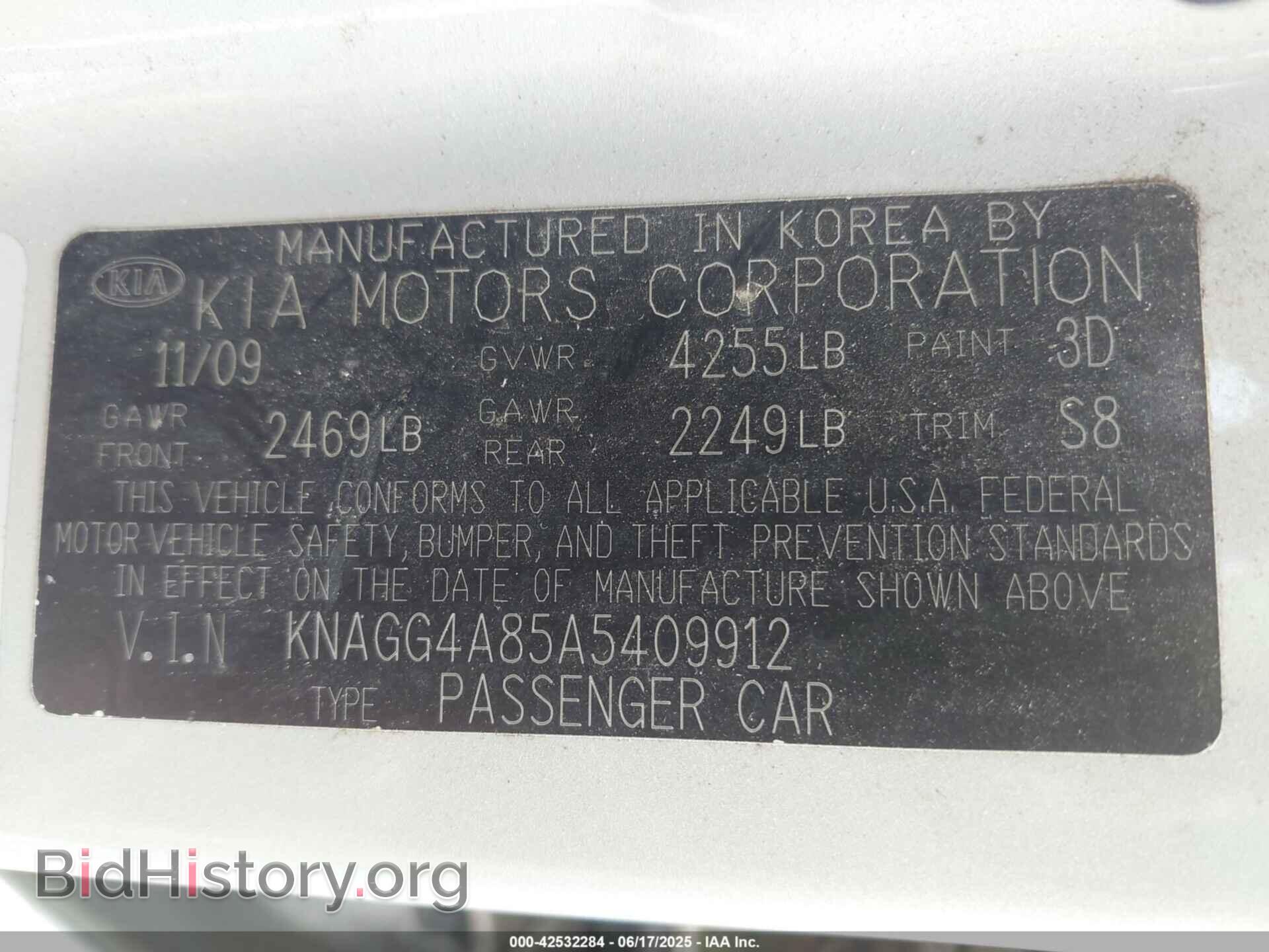 2010 KIA OPTIMA - VIN: KNAGG4A85A5409912 - Фото 9