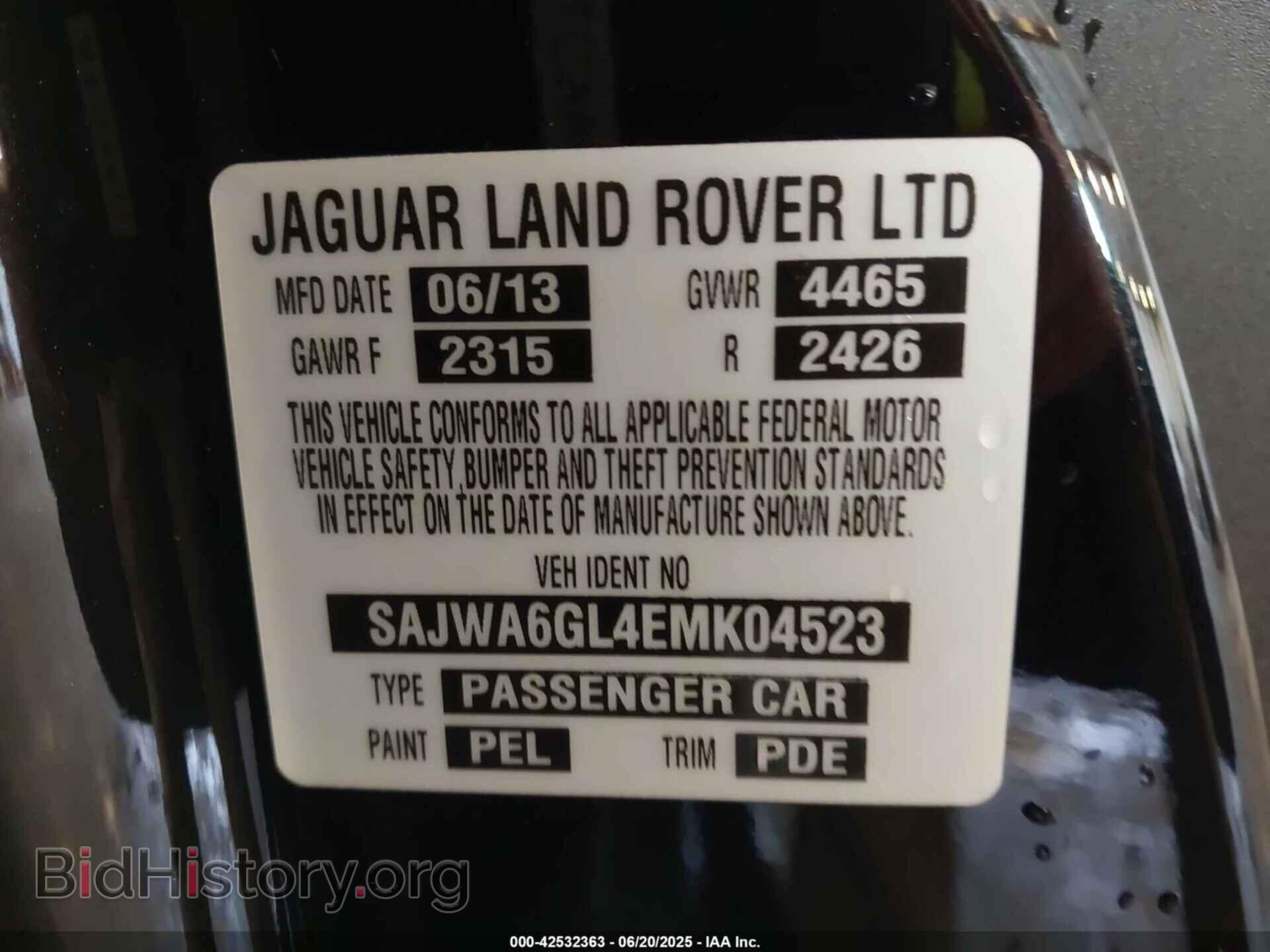 2014 JAGUAR F-TYPE - VIN: SAJWA6GL4EMK04523 - Фото 9