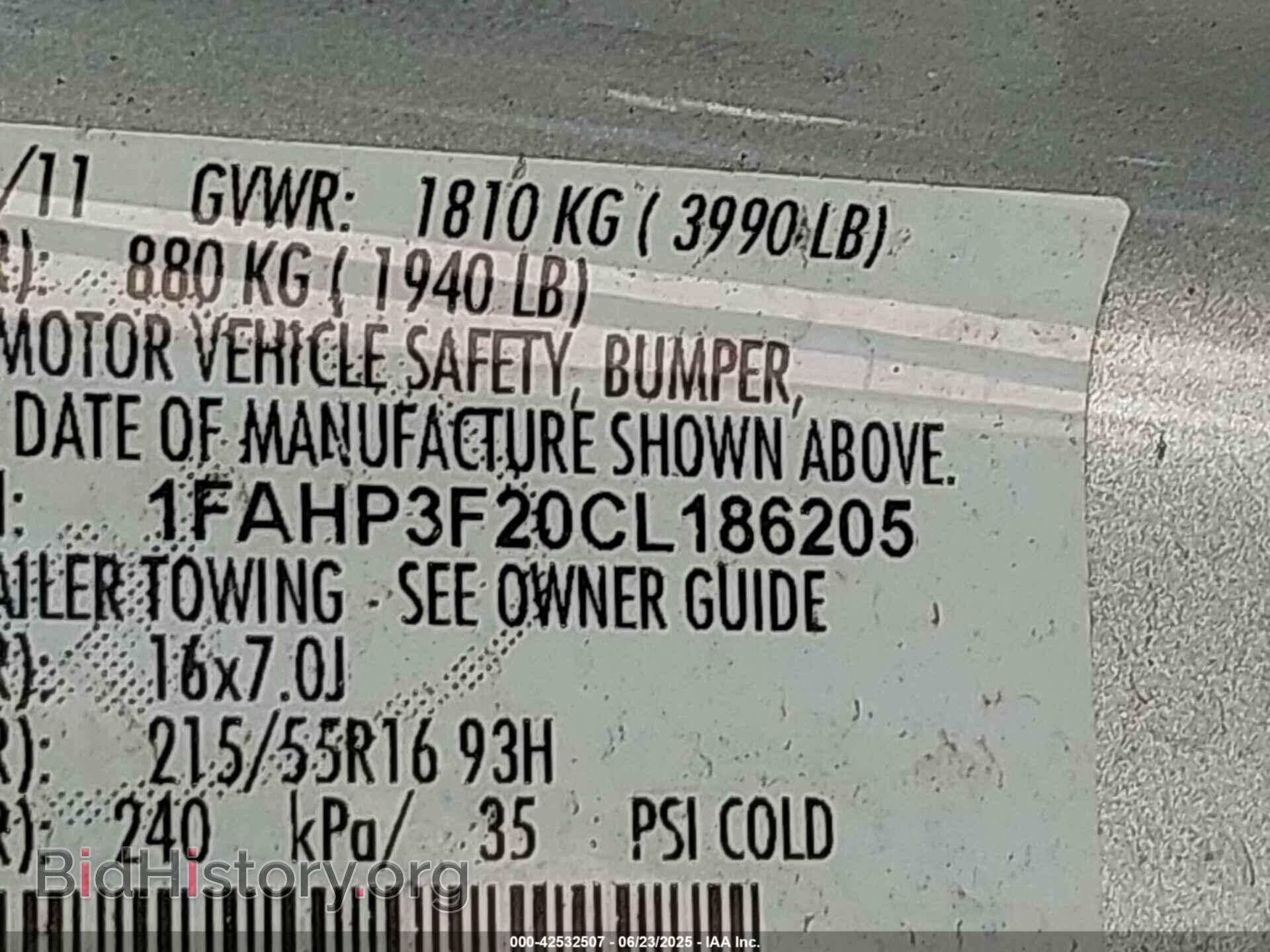 2012 FORD FOCUS - VIN: 1FAHP3F20CL186205 - Фото 9