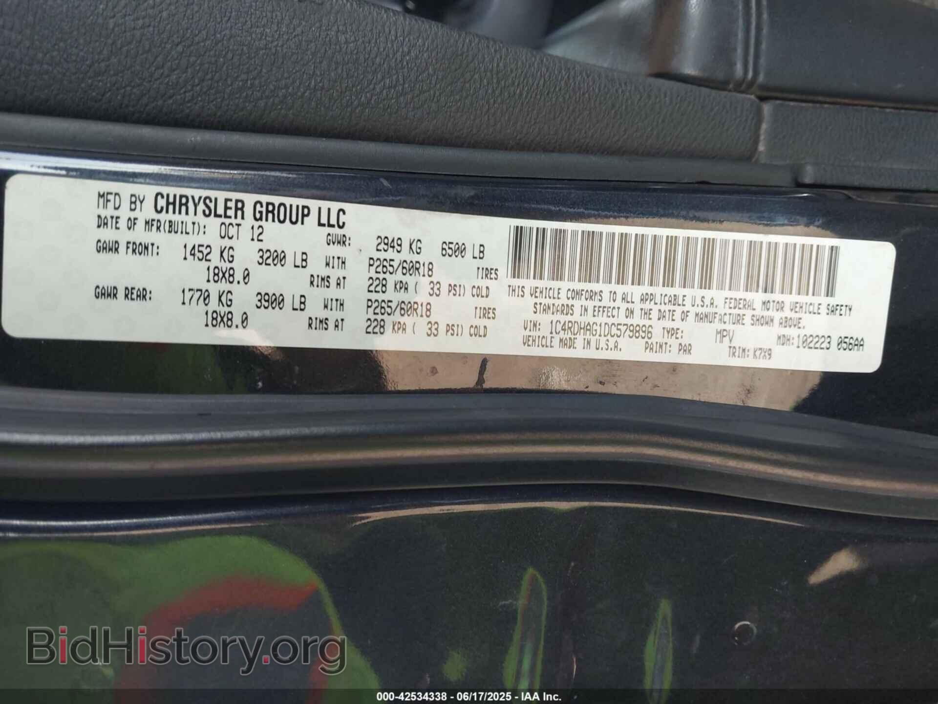 2013 DODGE DURANGO - VIN: 1C4RDHAG1DC579896 - Photo 9