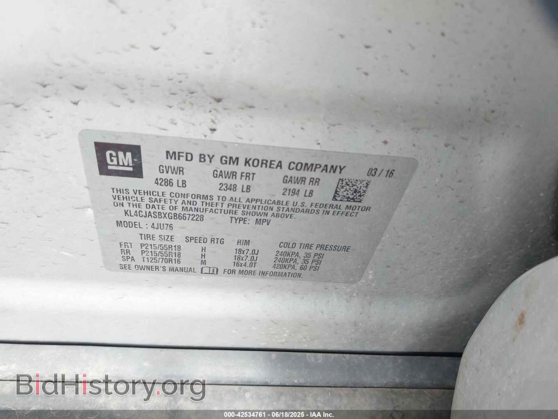 2016 BUICK ENCORE - VIN: KL4CJASBXGB667228 - Photo 9
