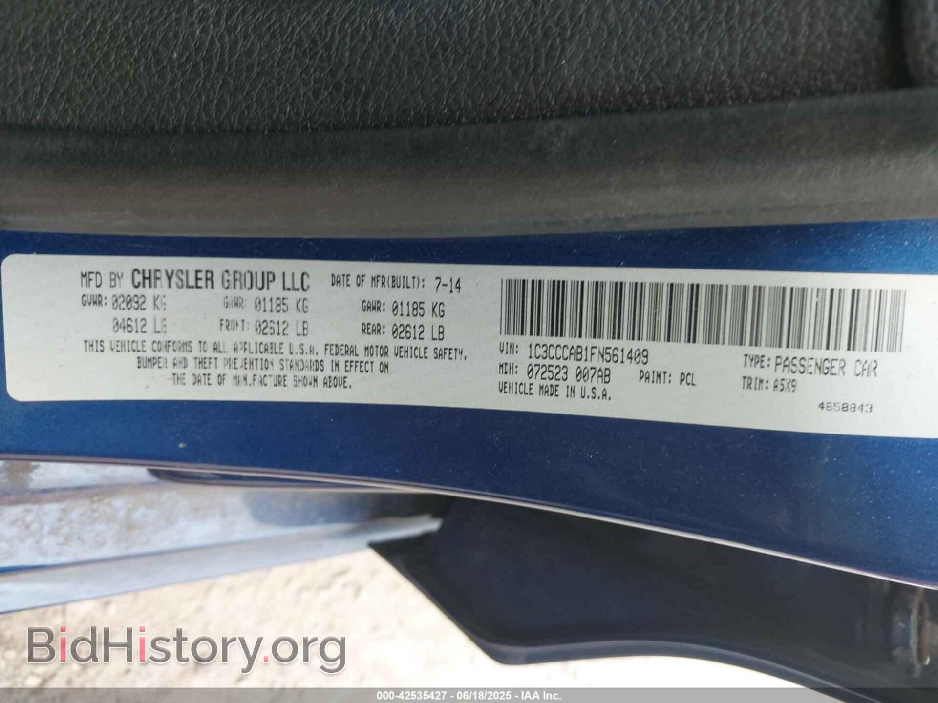 2015 CHRYSLER 200 - VIN: 1C3CCCAB1FN561409 - Фото 9