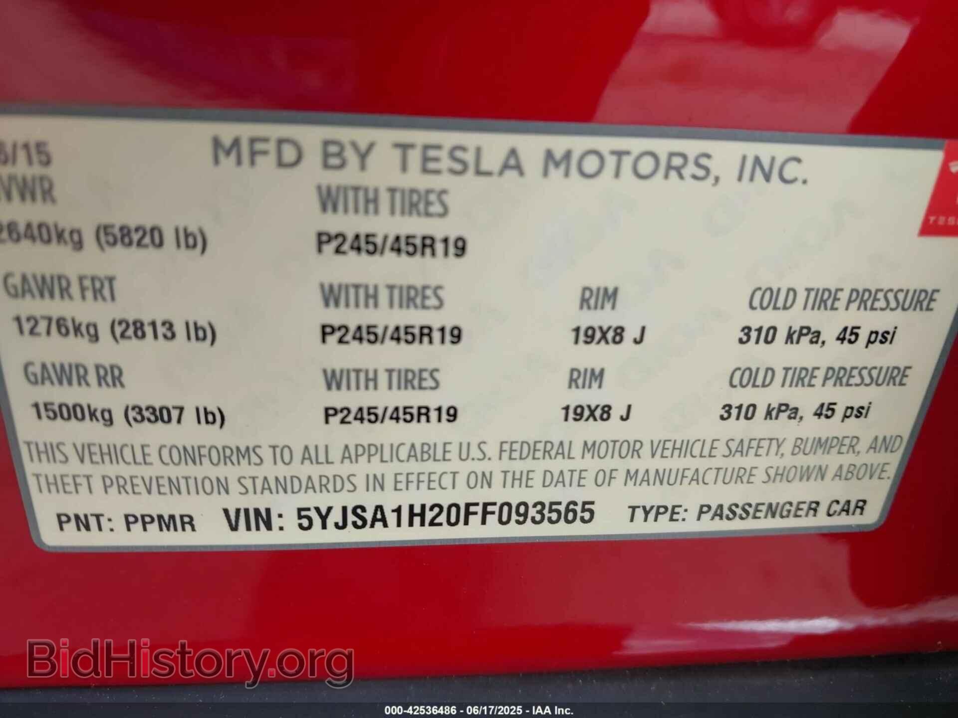 2015 TESLA MODEL S - VIN: 5YJSA1H20FF093565 - Photo 9