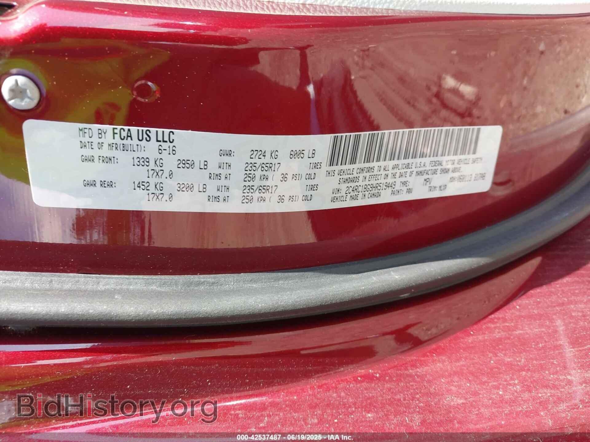2017 CHRYSLER PACIFICA - VIN: 2C4RC1BG9HR519449 - Photo 9