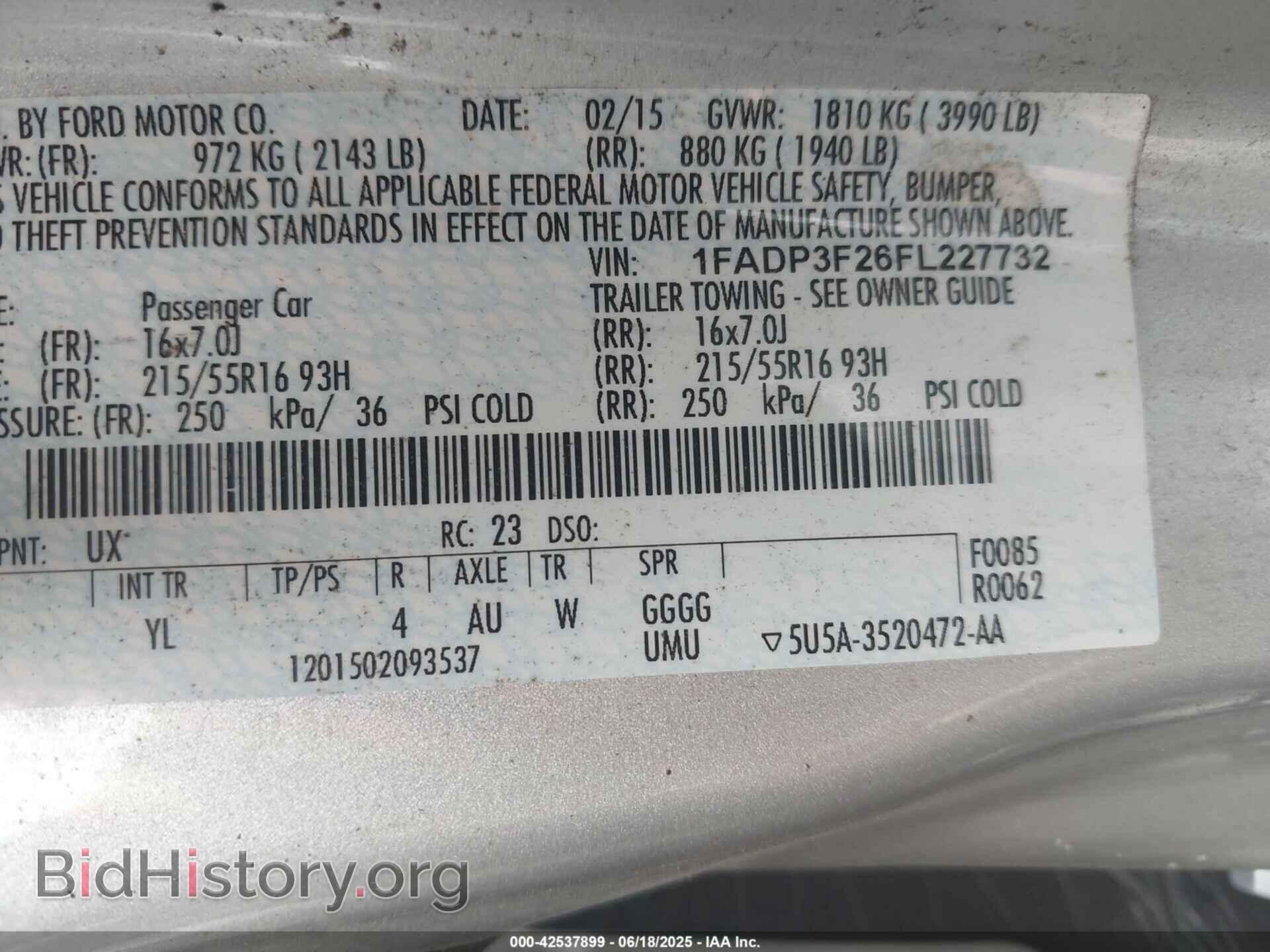 2015 FORD FOCUS - VIN: 1FADP3F26FL227732 - Фото 9