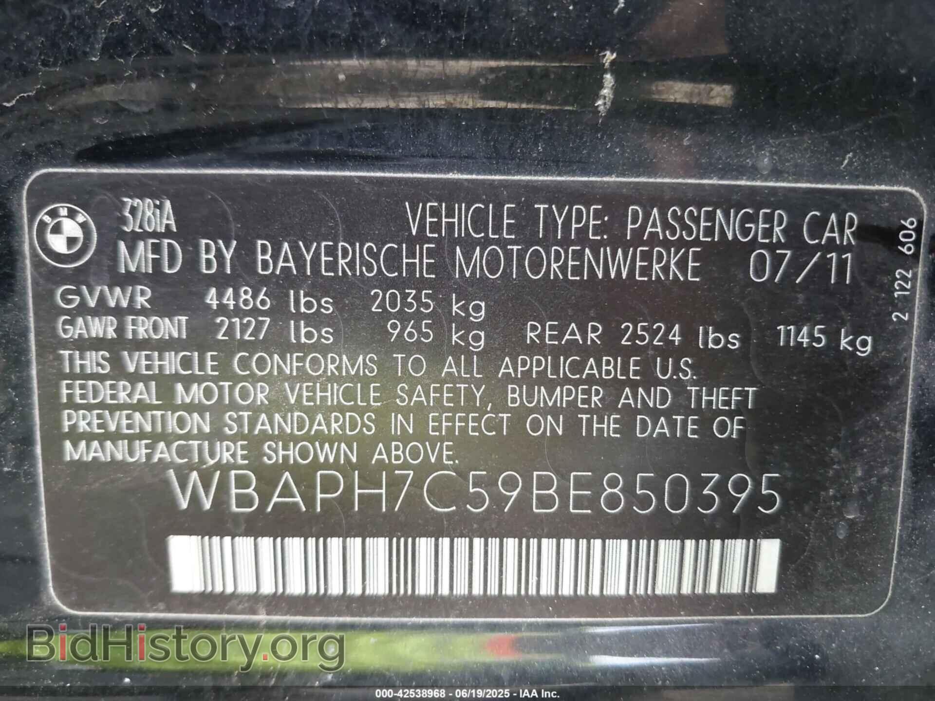 2011 BMW 328I - VIN: WBAPH7C59BE850395 - Фото 9