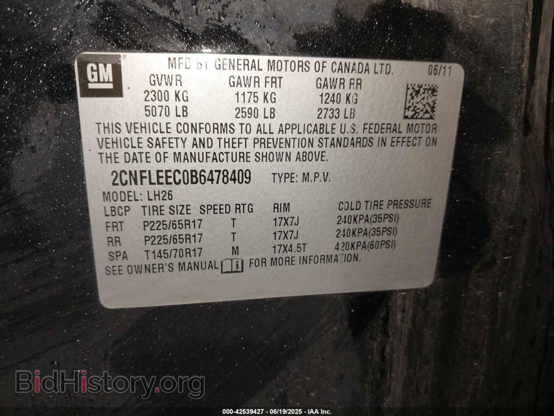 2011 CHEVROLET EQUINOX - VIN: 2CNFLEEC0B6478409 - Фото 9