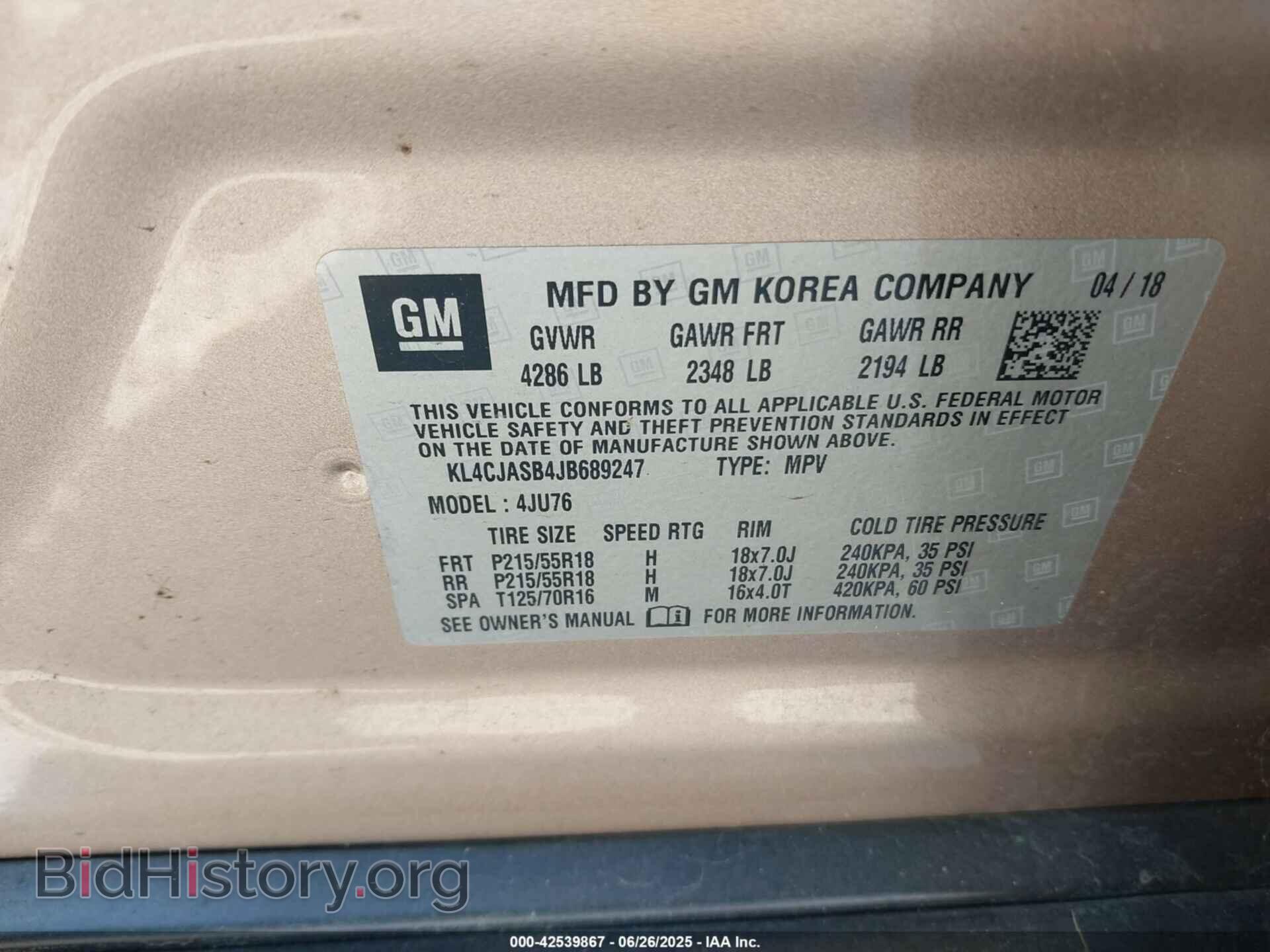 2018 BUICK ENCORE - VIN: KL4CJASB4JB689247 - Photo 9