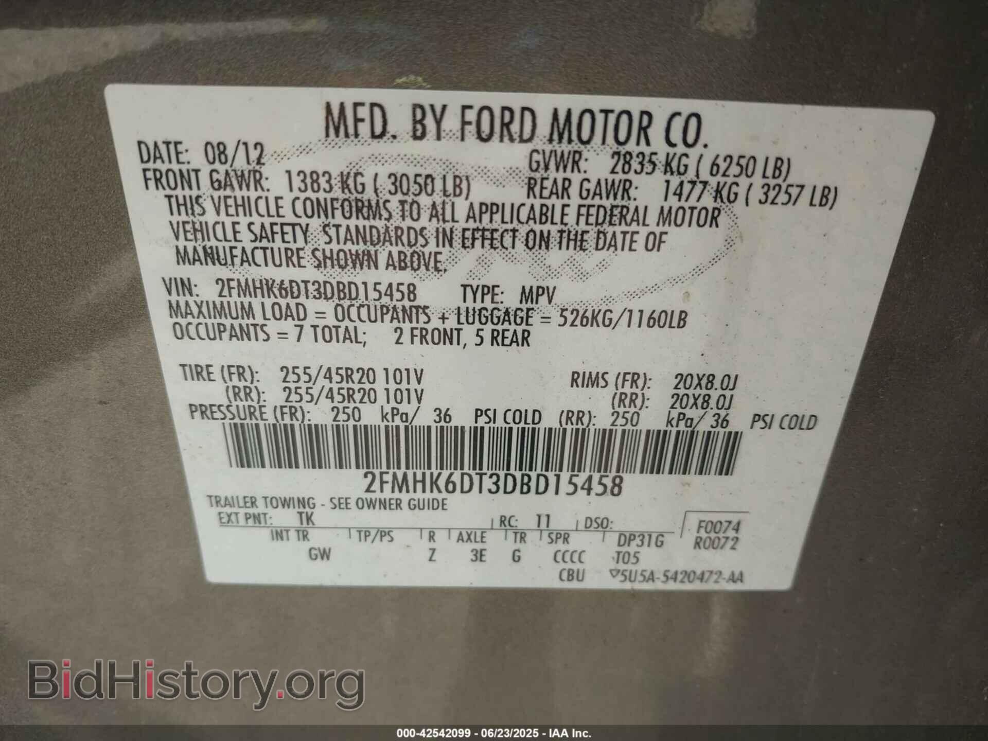 2013 FORD FLEX - VIN: 2FMHK6DT3DBD15458 - Фото 9