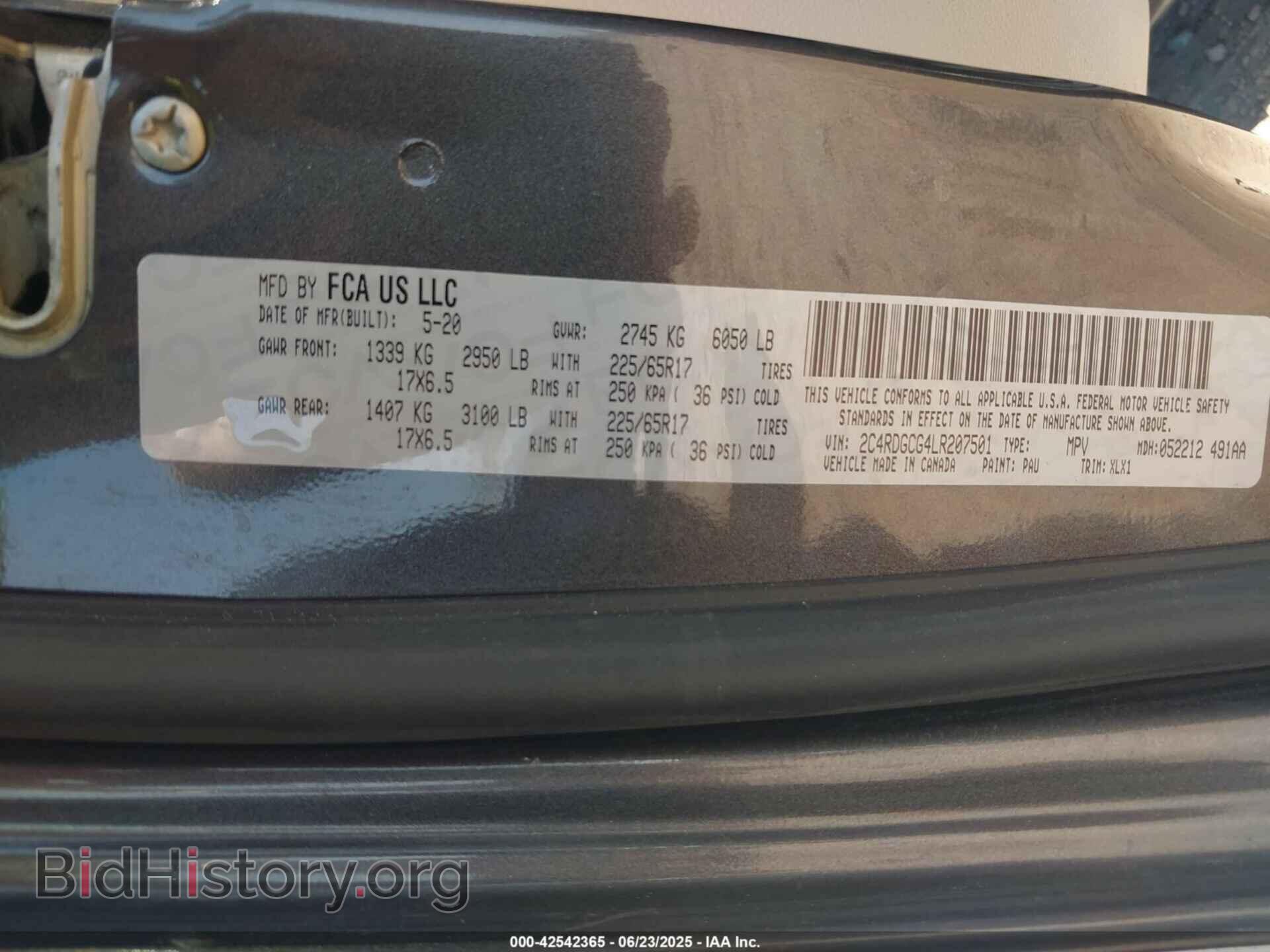 2020 DODGE GRAND CARAVAN - VIN: 2C4RDGCG4LR207501 - Фото 9