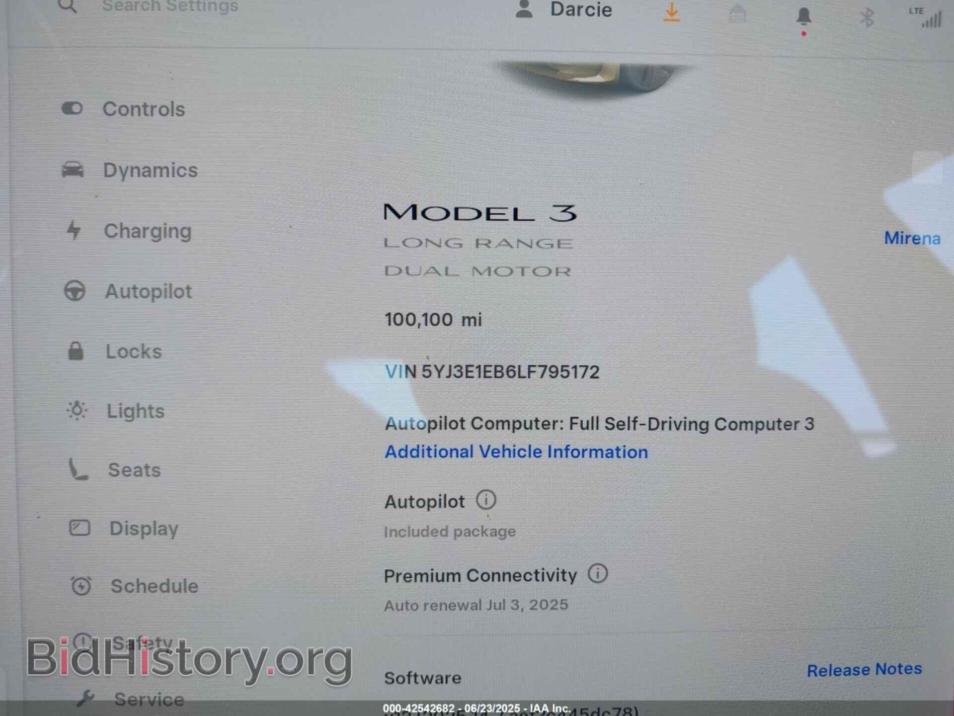2020 TESLA MODEL 3 - VIN: 5YJ3E1EB6LF795172 - Фото 7