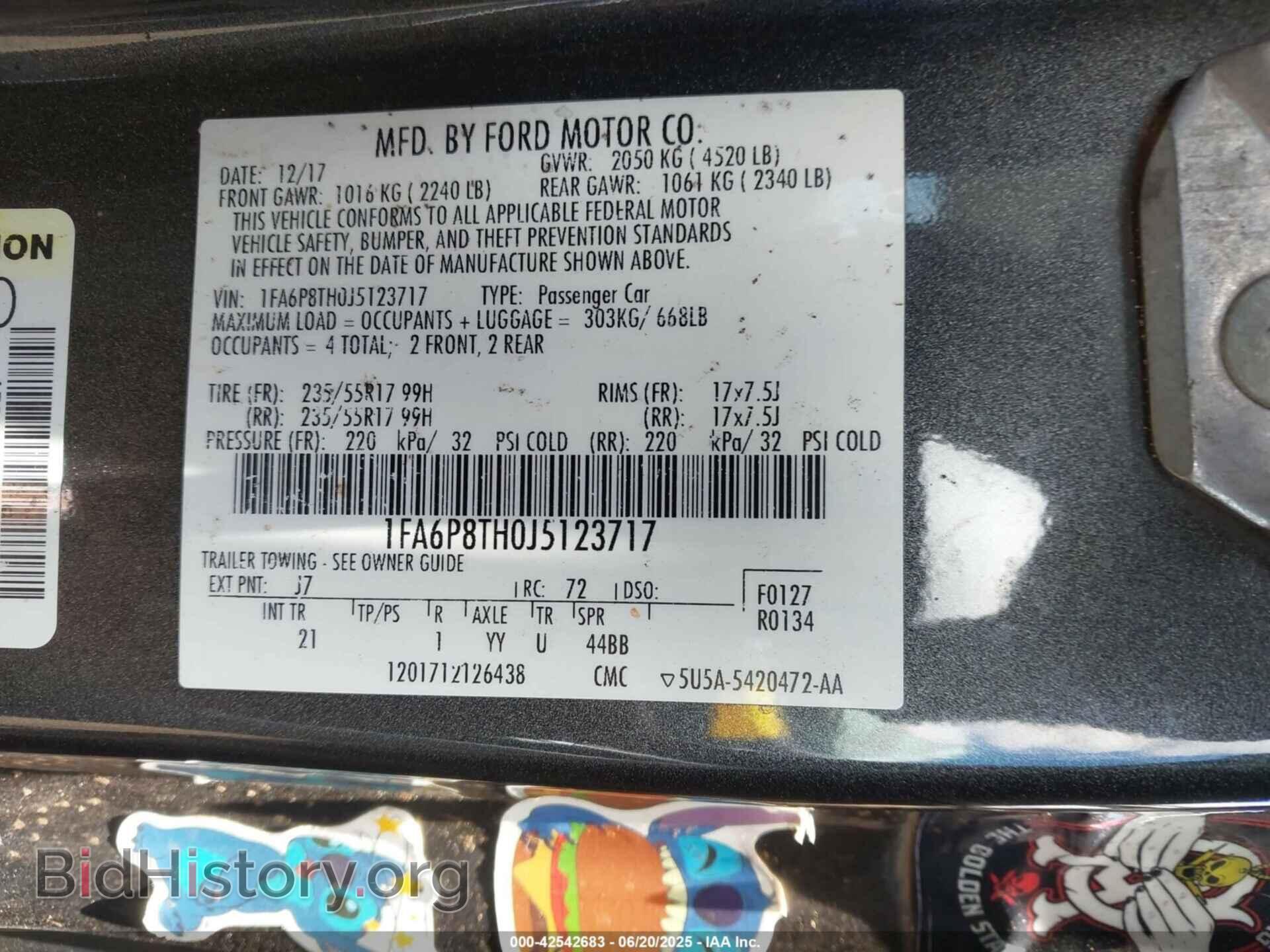 2018 FORD MUSTANG - VIN: 1FA6P8TH0J5123717 - Фото 9