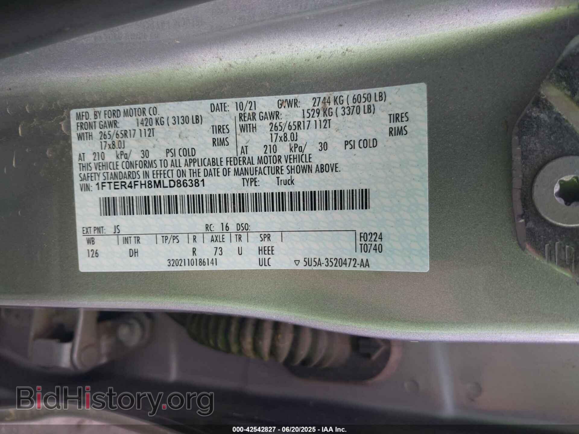 2021 FORD RANGER - VIN: 1FTER4FH8MLD86381 - Фото 9