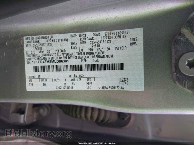 2021 Ford RANGER (VIN 1FTER4FH8MLD86381) — photo 9 of 16