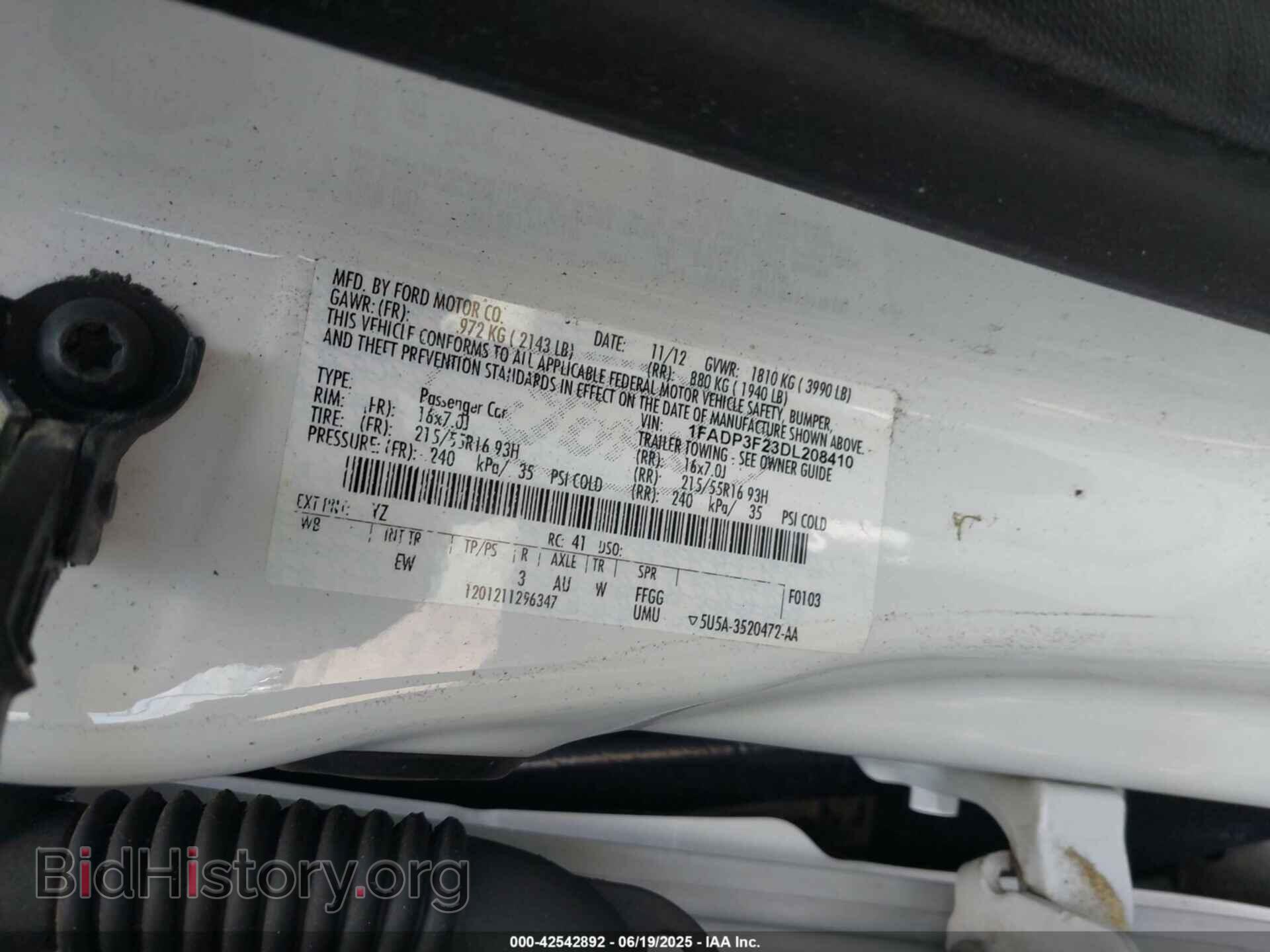 2013 FORD FOCUS - VIN: 1FADP3F23DL208410 - Фото 9