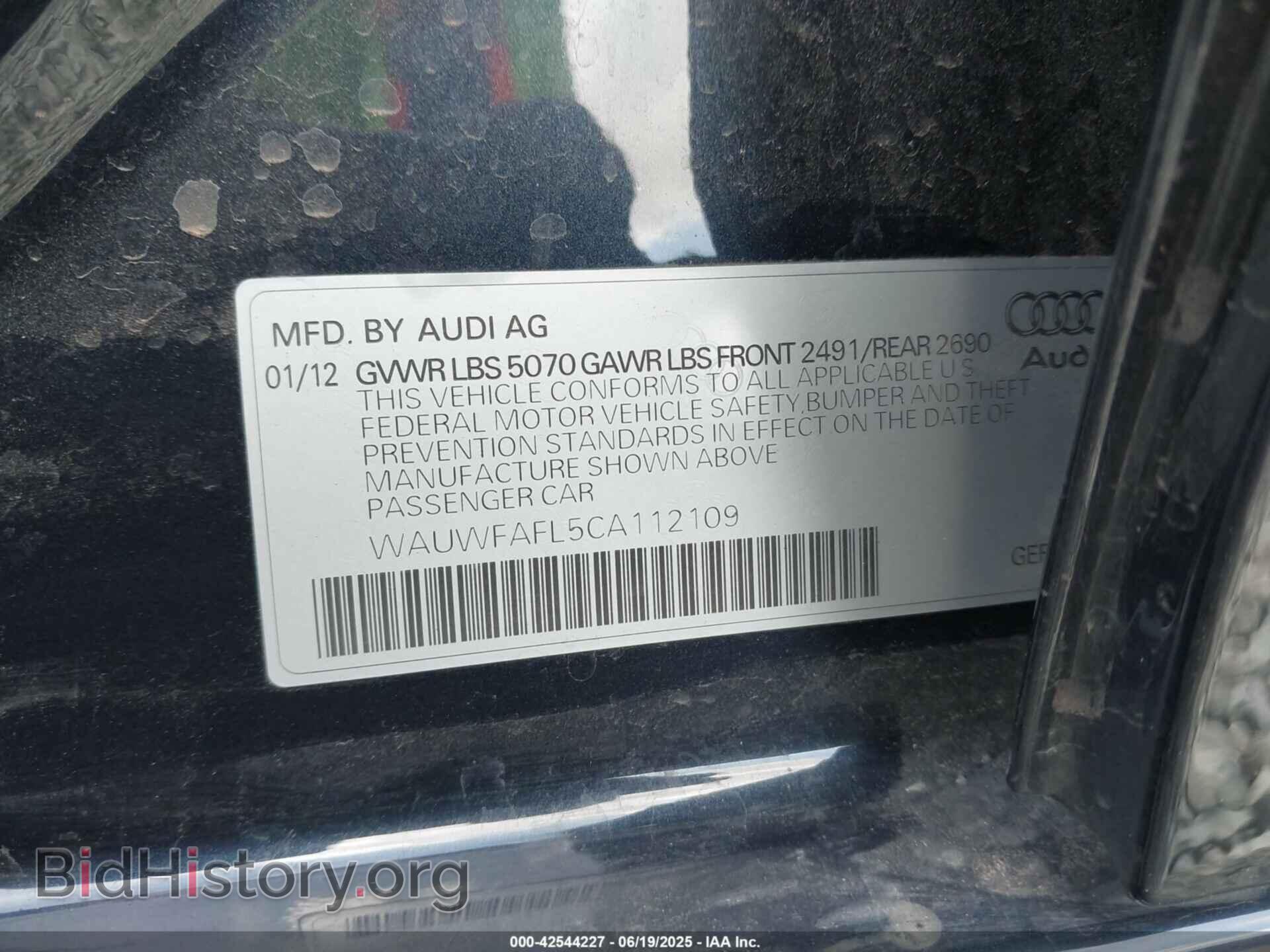 2012 AUDI A4 - VIN: WAUWFAFL5CA112109 - Фото 9