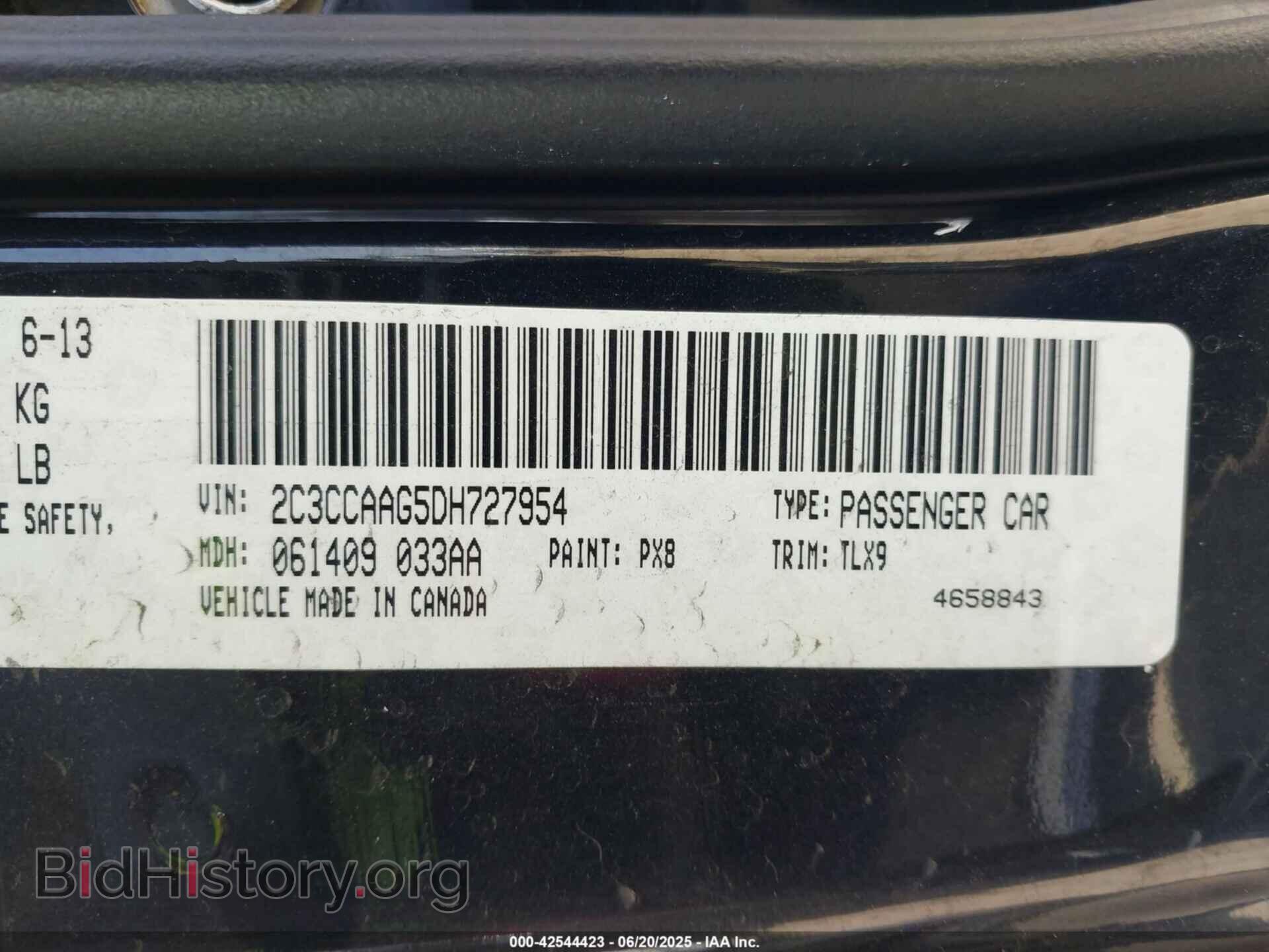 2013 CHRYSLER 300 - VIN: 2C3CCAAG5DH727954 - Фото 9