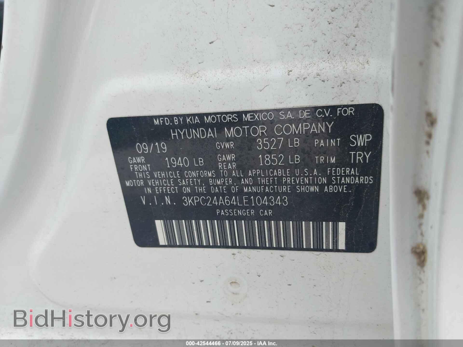 2020 HYUNDAI ACCENT - VIN: 3KPC24A64LE104343 - Photo 9