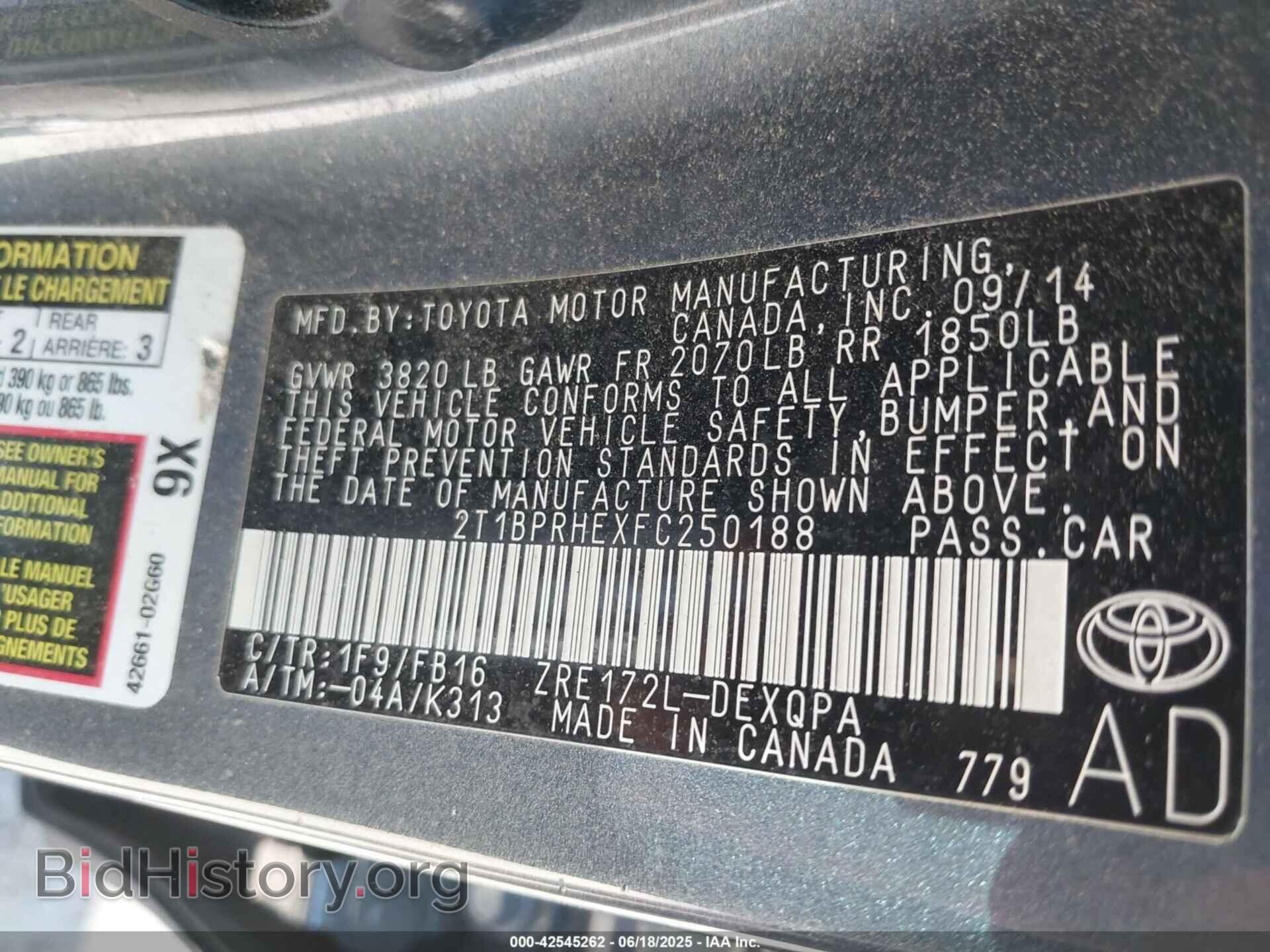 2015 TOYOTA COROLLA - VIN: 2T1BPRHEXFC250188 - Photo 9