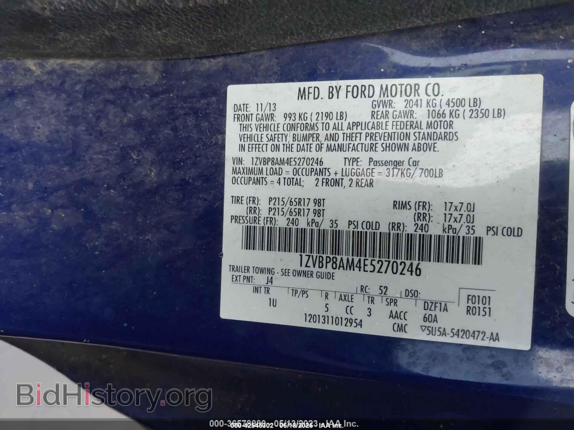 2014 FORD MUSTANG - VIN: 1ZVBP8AM4E5270246 - Фото 9