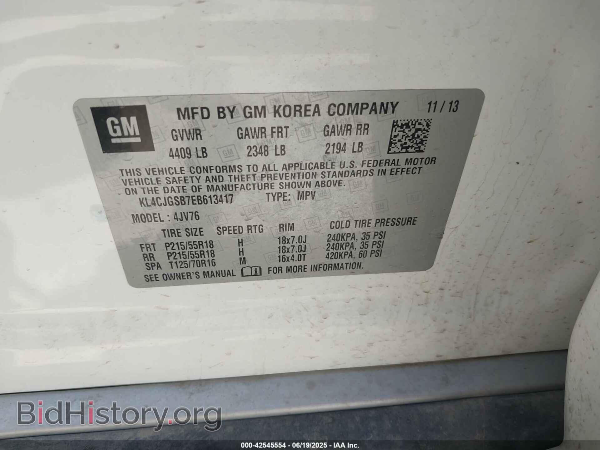 2014 BUICK ENCORE - VIN: KL4CJGSB7EB613417 - Photo 9