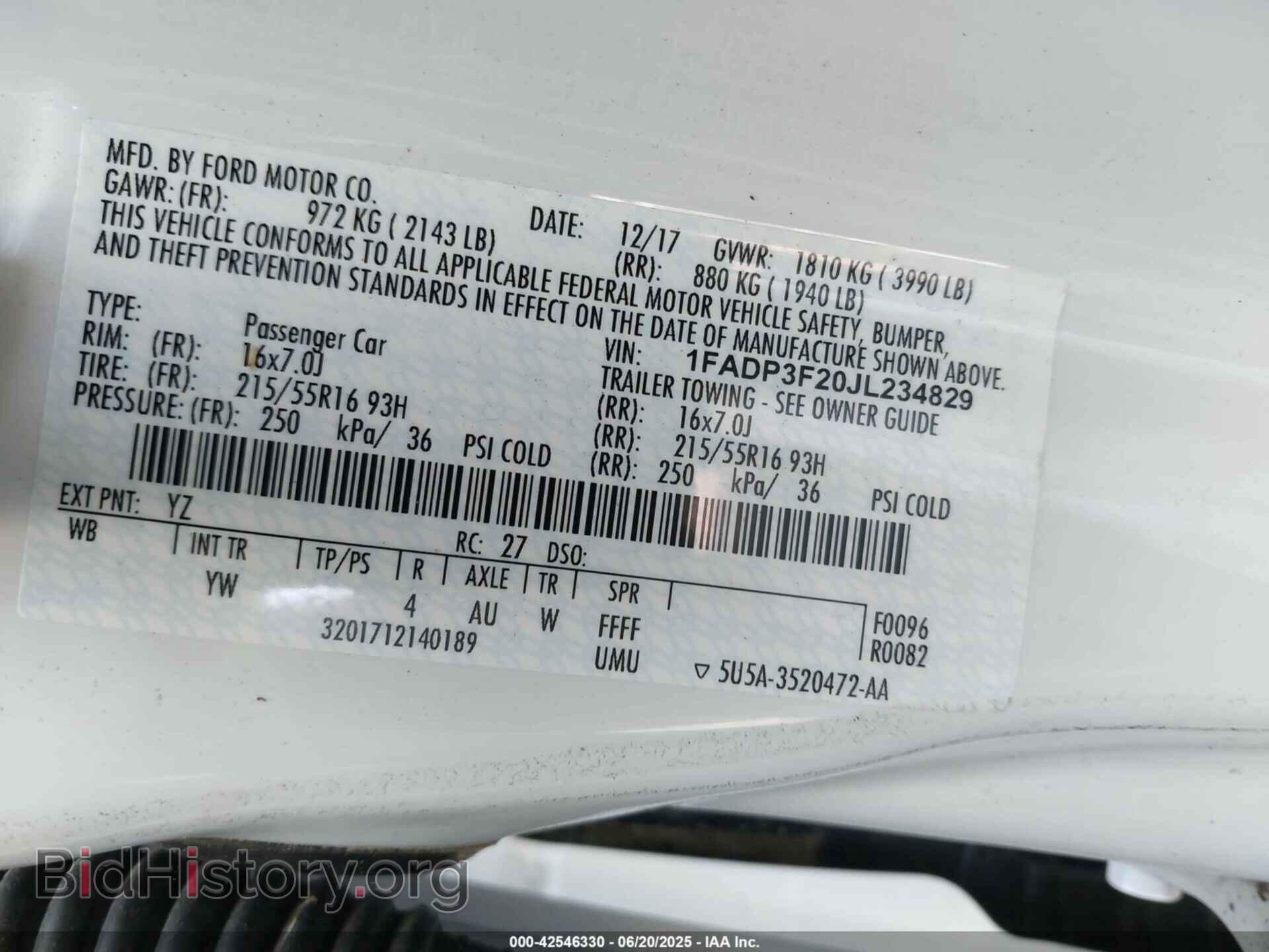 2018 FORD FOCUS - VIN: 1FADP3F20JL234829 - Фото 9