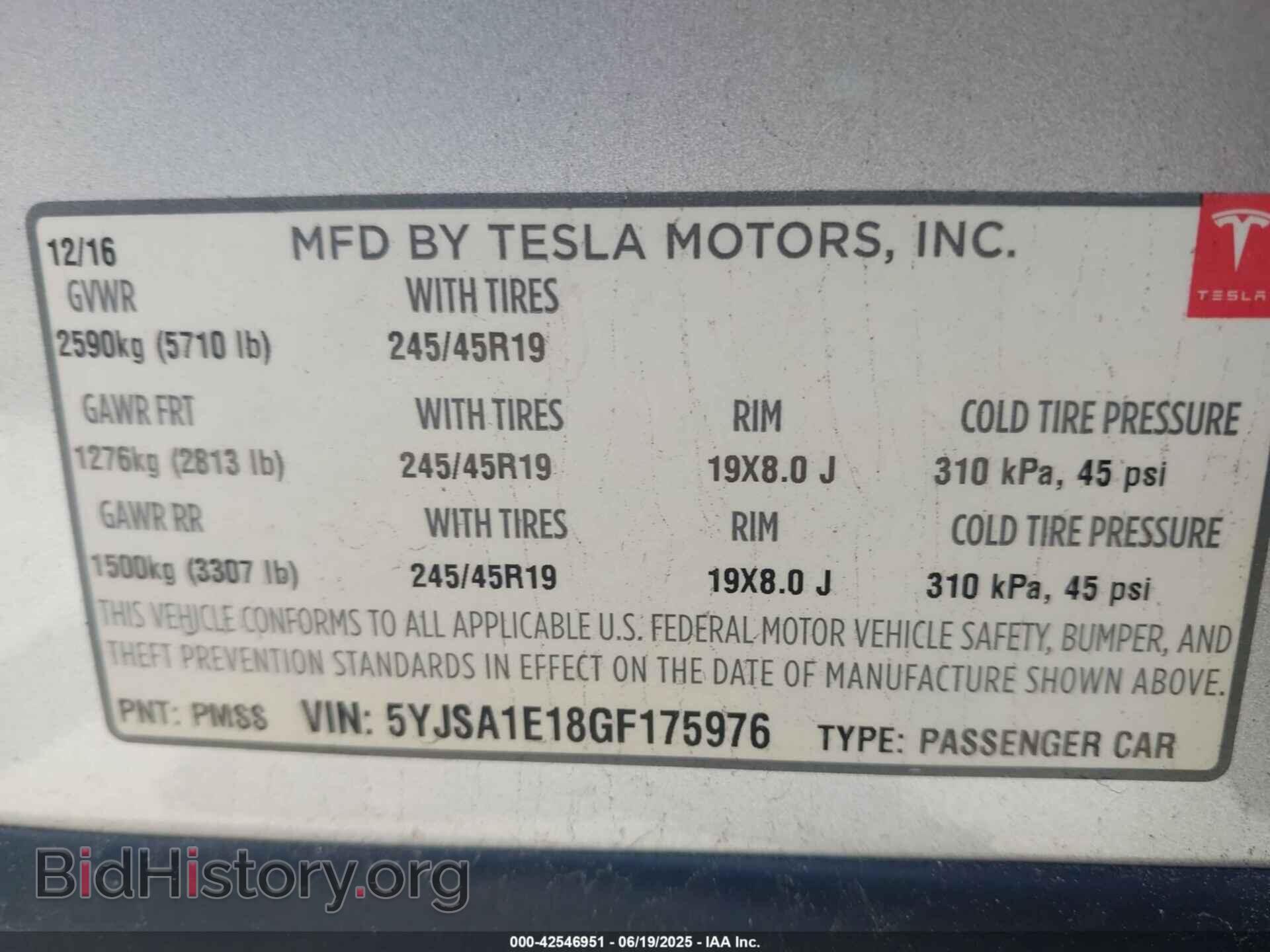 2016 TESLA MODEL S - VIN: 5YJSA1E18GF175976 - Photo 9