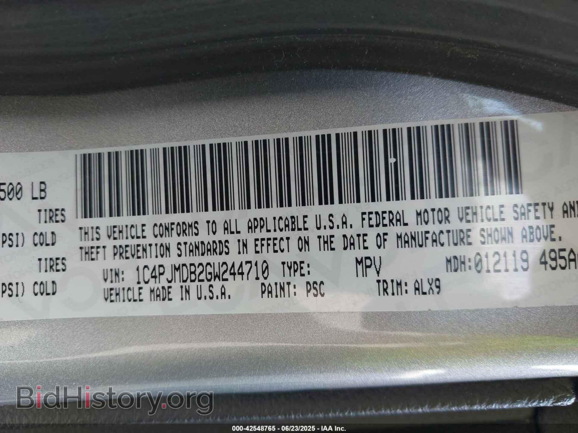 2016 JEEP CHEROKEE - VIN: 1C4PJMDB2GW244710 - Фото 9