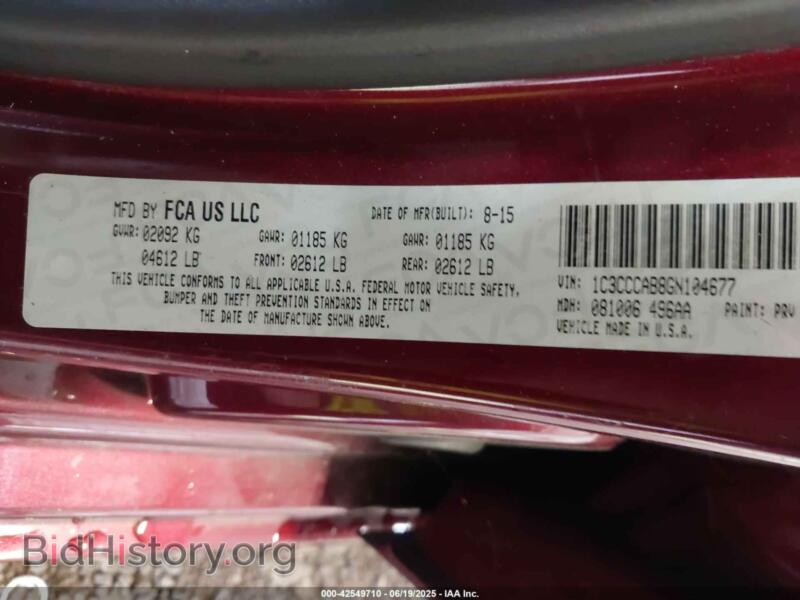 2016 Chrysler 200 (VIN 1C3CCCAB8GN104677) — фото 9 из 16