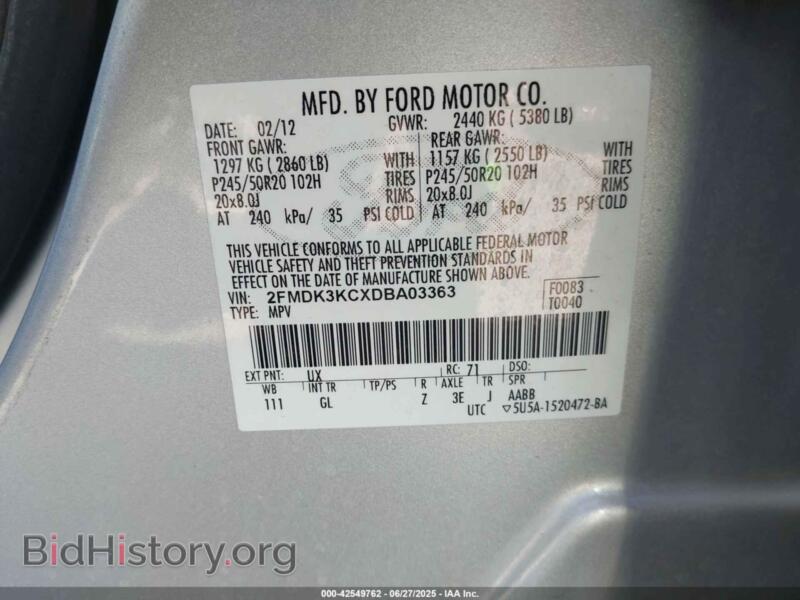 2013 Ford EDGE (VIN 2FMDK3KCXDBA03363) — photo 9 of 11