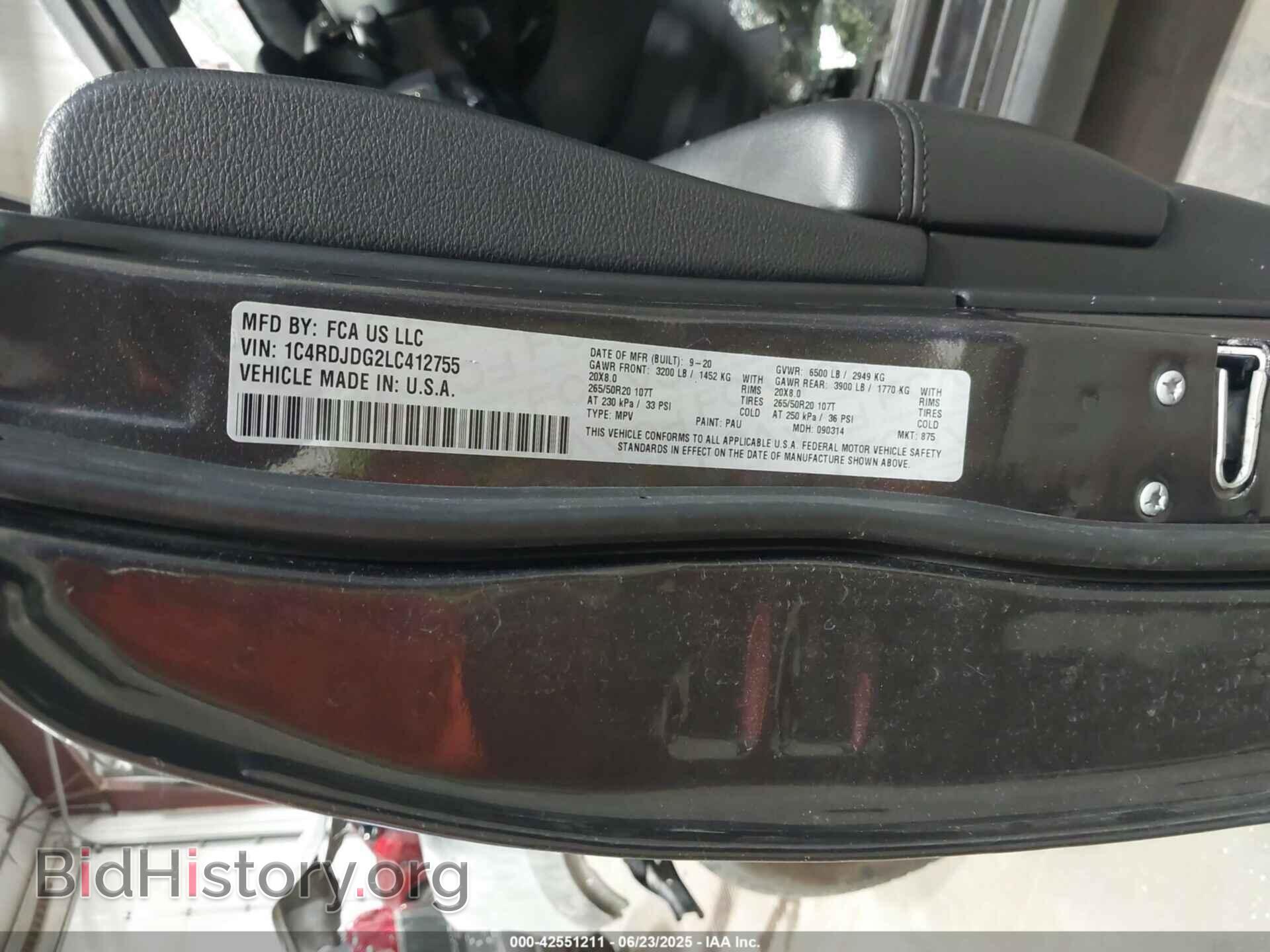 2020 DODGE DURANGO - VIN: 1C4RDJDG2LC412755 - Фото 9