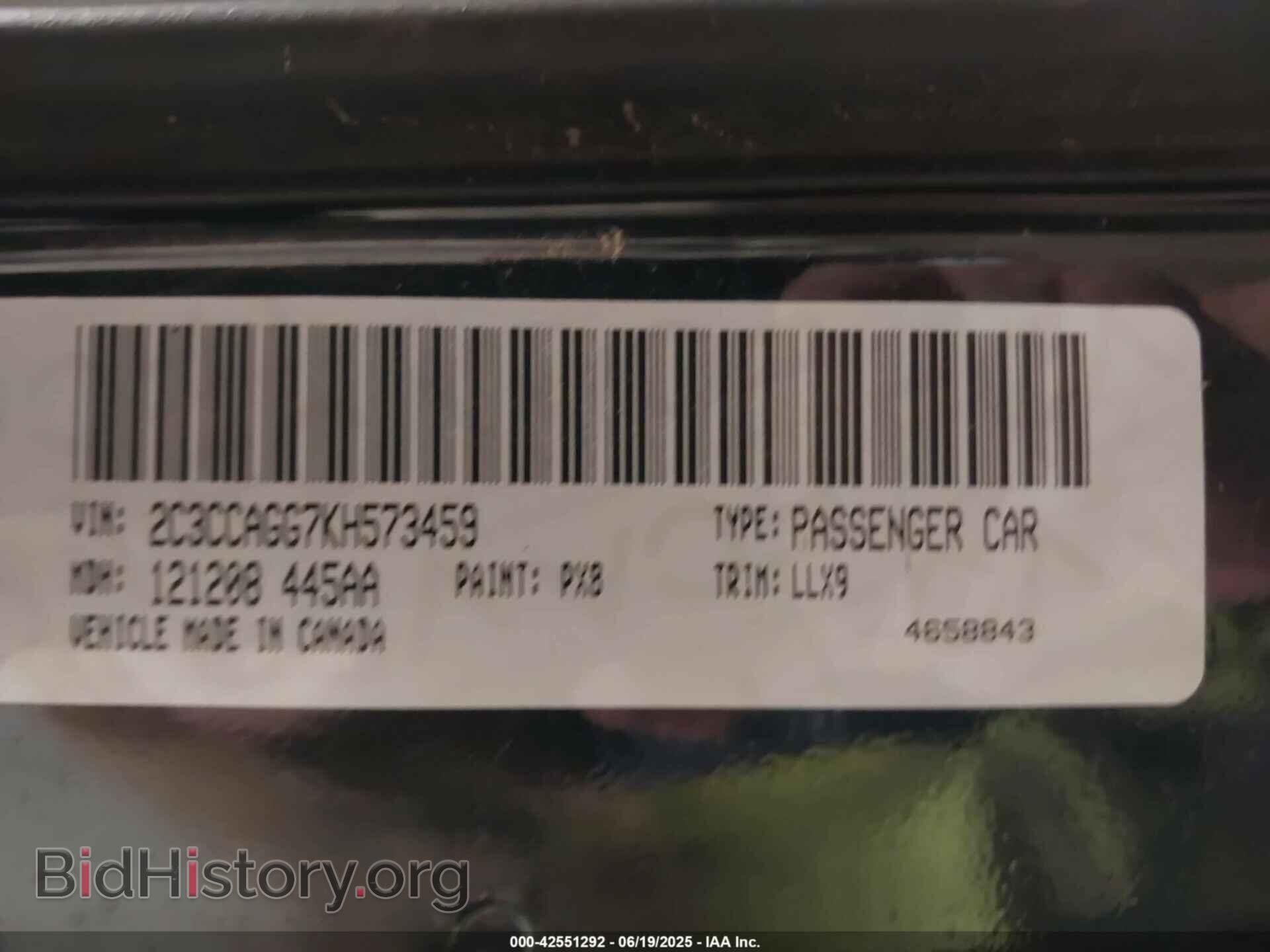 2019 CHRYSLER 300 - VIN: 2C3CCAGG7KH573459 - Фото 9