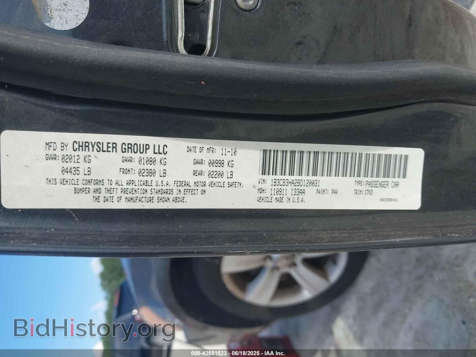 2011 DODGE CALIBER - VIN: 1B3CB3HA2BD120031 - Фото 9