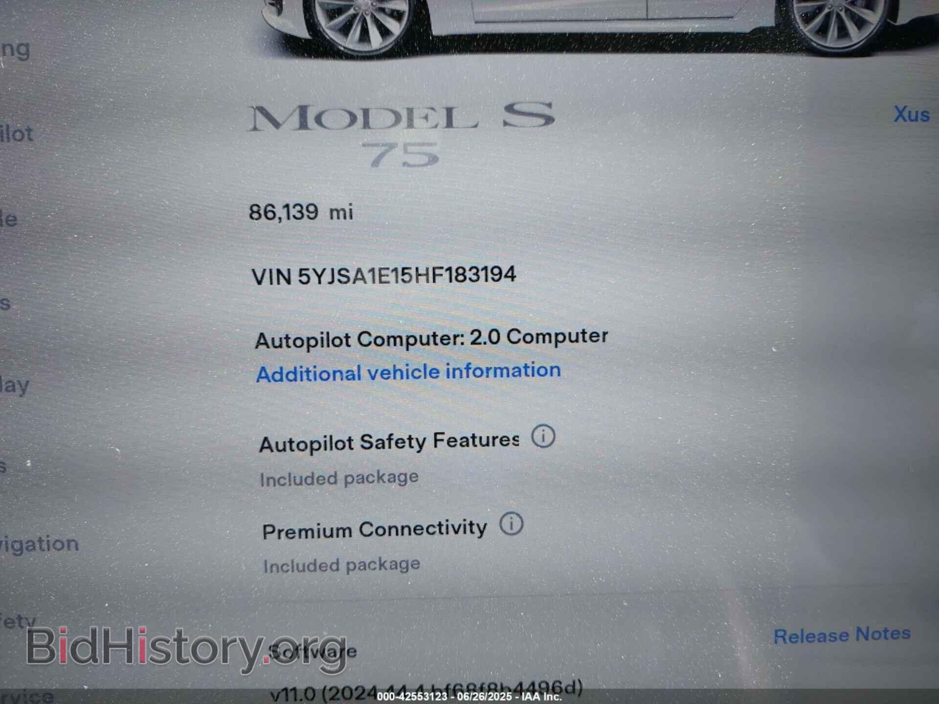 2017 TESLA MODEL S - VIN: 5YJSA1E15HF183194 - Фото 7