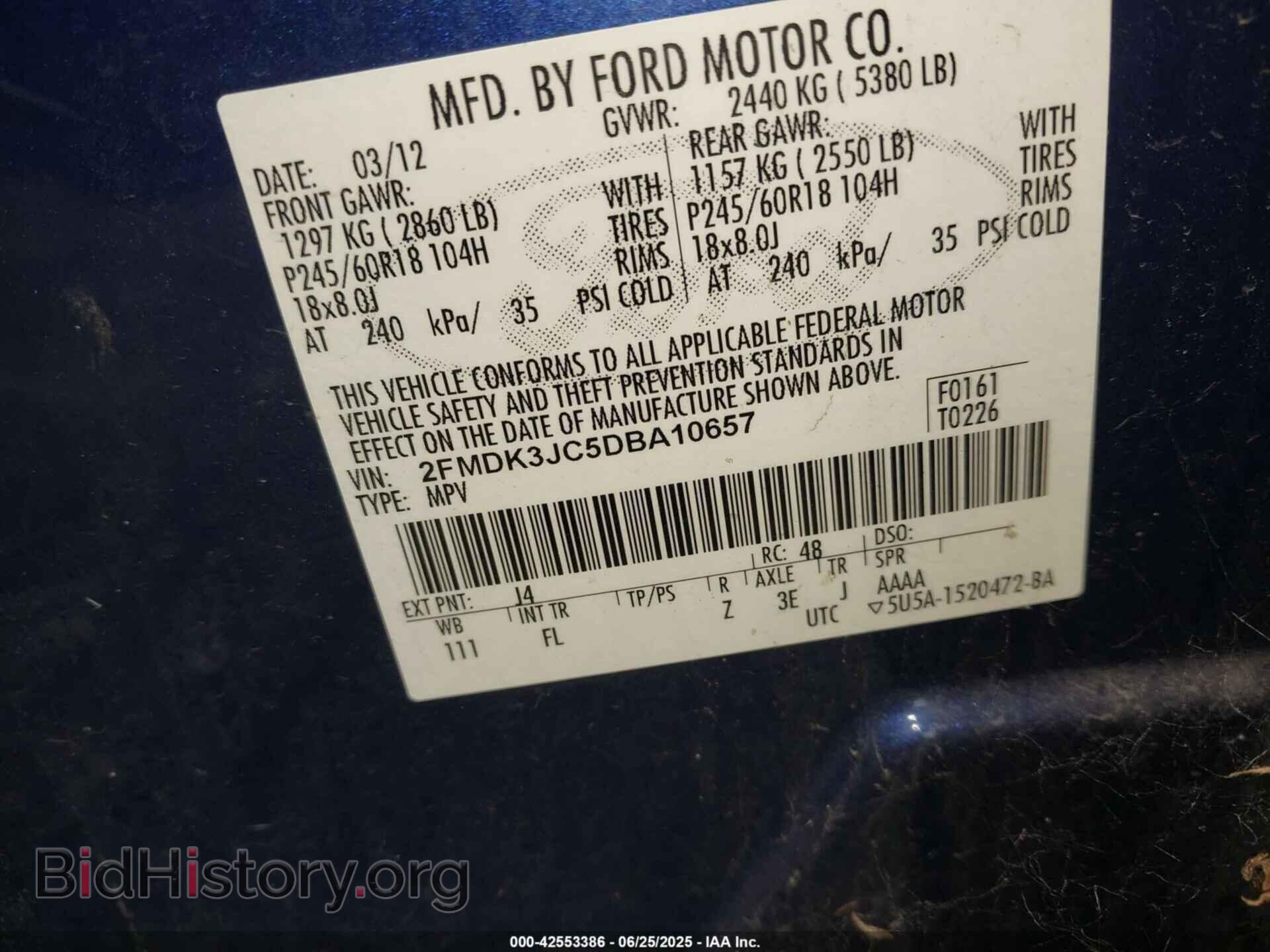 2013 FORD EDGE - VIN: 2FMDK3JC5DBA10657 - Photo 9