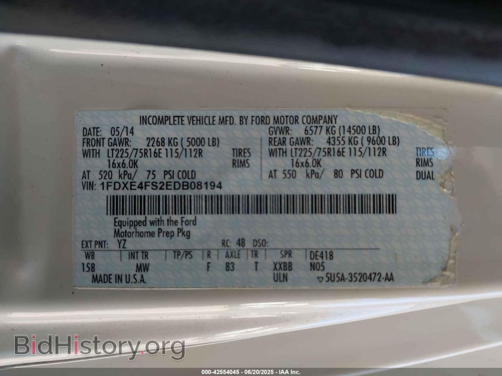 2014 FORD E-450 CUTAWAY - VIN: 1FDXE4FS2EDB08194 - Фото 9