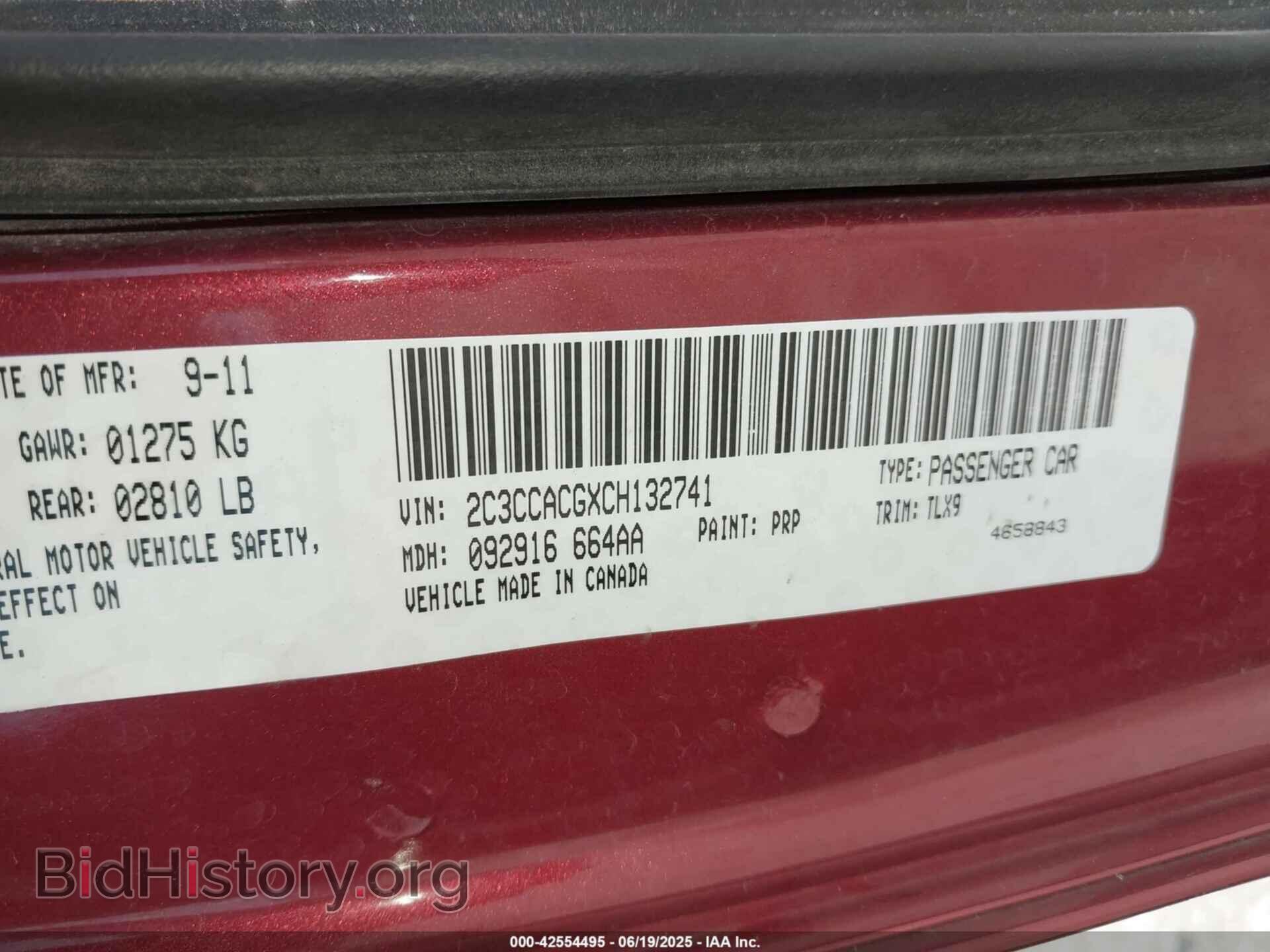2012 CHRYSLER 300 - VIN: 2C3CCACGXCH132741 - Фото 9