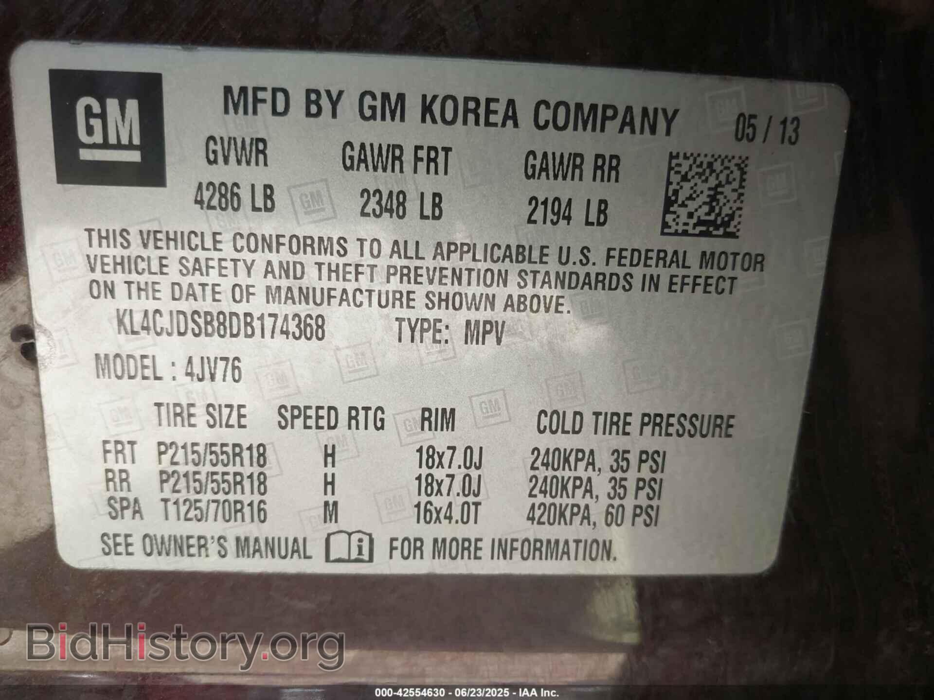 2013 BUICK ENCORE - VIN: KL4CJDSB8DB174368 - Фото 9