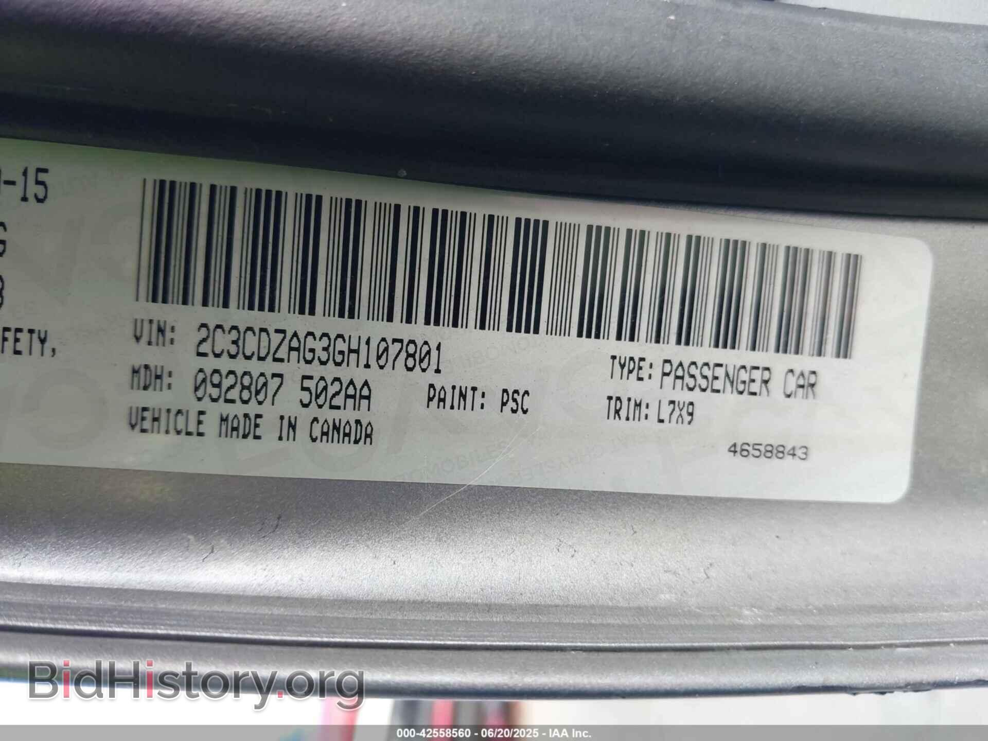 2016 DODGE CHALLENGER - VIN: 2C3CDZAG3GH107801 - Фото 9