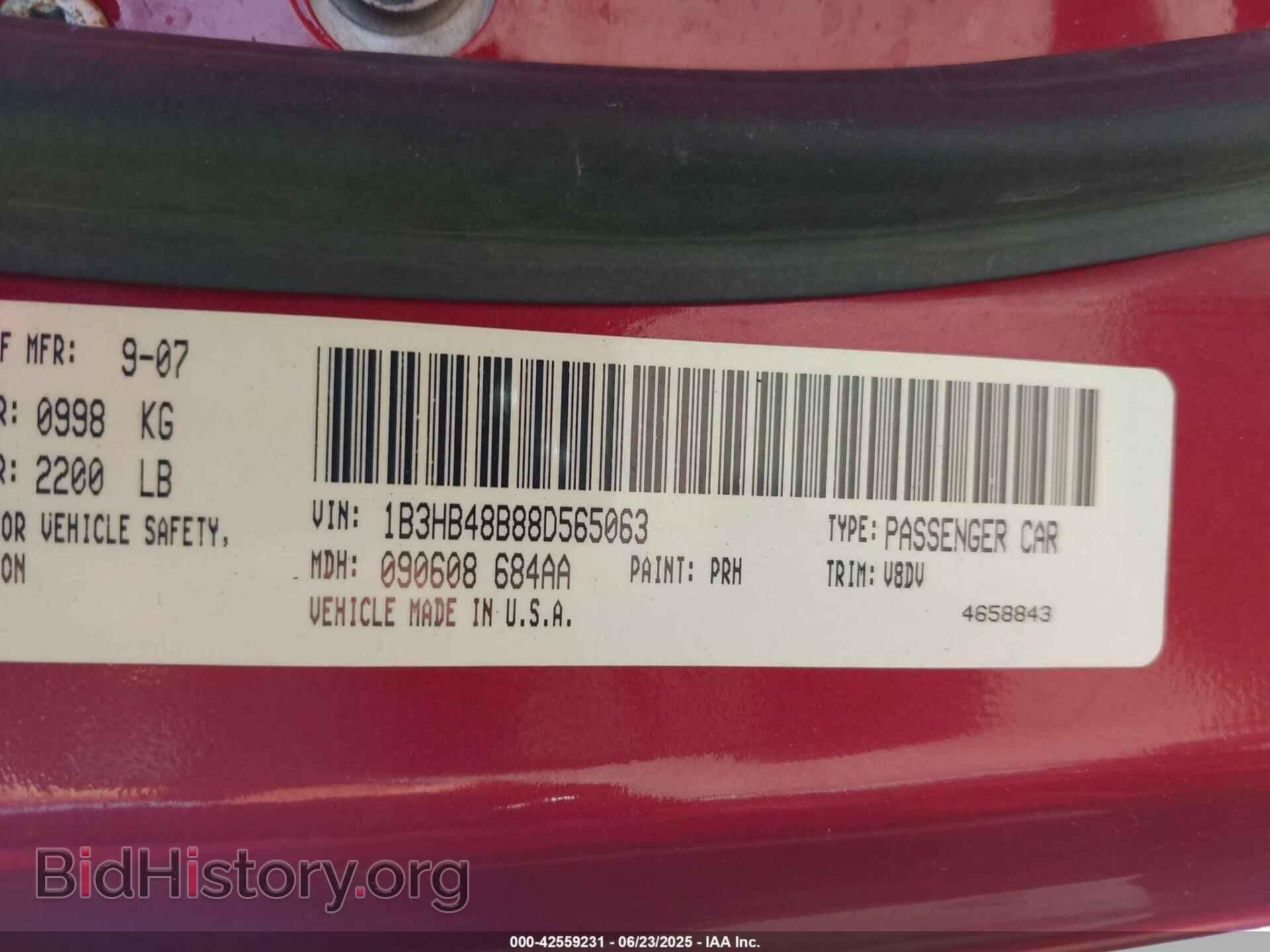 2008 DODGE CALIBER - VIN: 1B3HB48B88D565063 - Photo 9