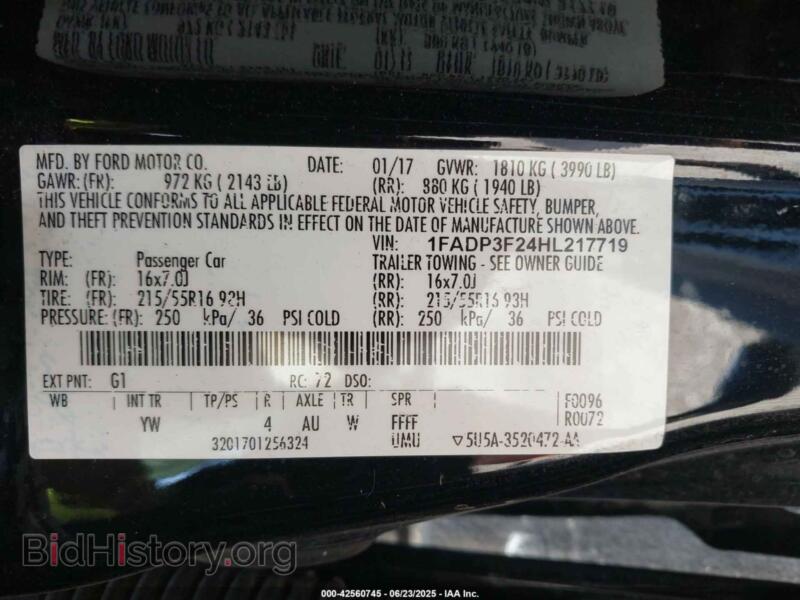2017 Ford FOCUS (VIN 1FADP3F24HL217719) — фото 9 из 11