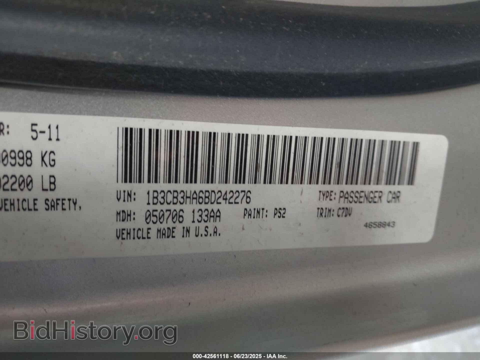 2011 DODGE CALIBER - VIN: 1B3CB3HA6BD242276 - Фото 9