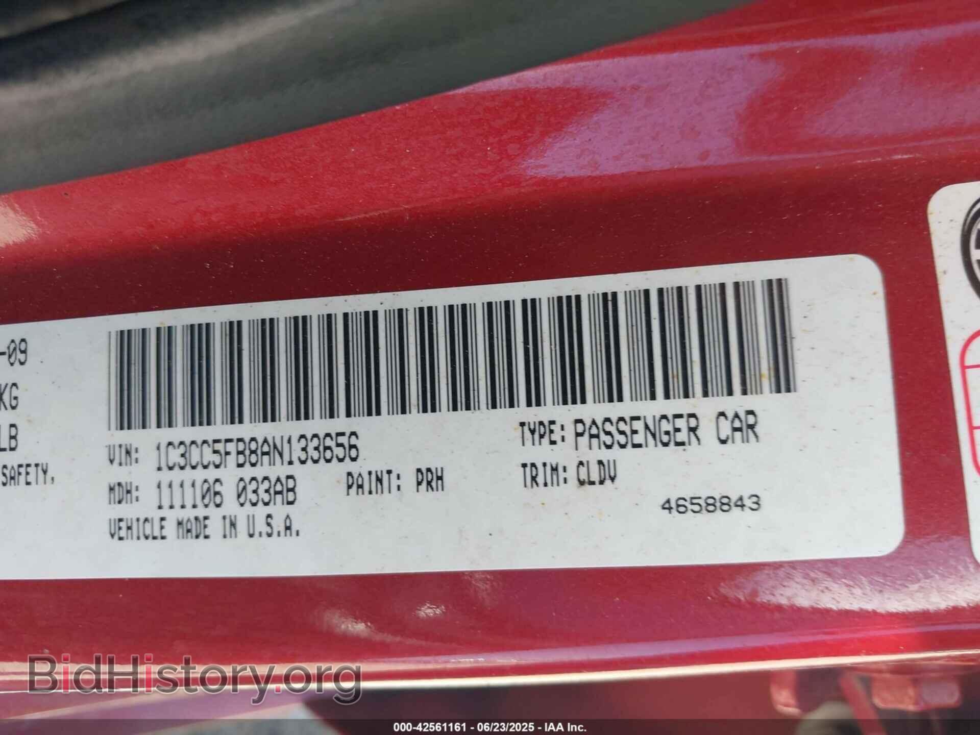 2010 CHRYSLER SEBRING - VIN: 1C3CC5FB8AN133656 - Фото 9
