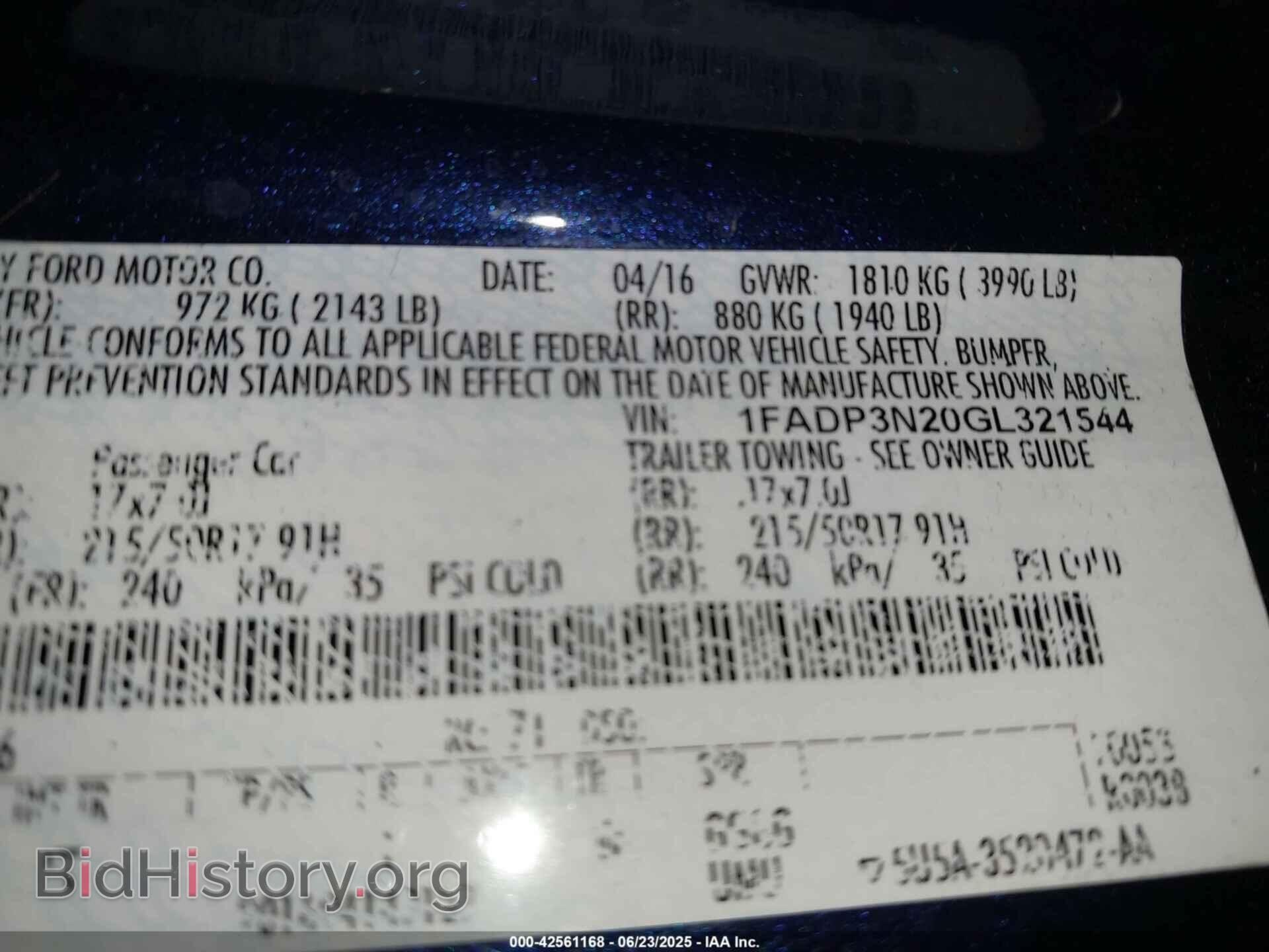2016 FORD FOCUS - VIN: 1FADP3N20GL321544 - Фото 9