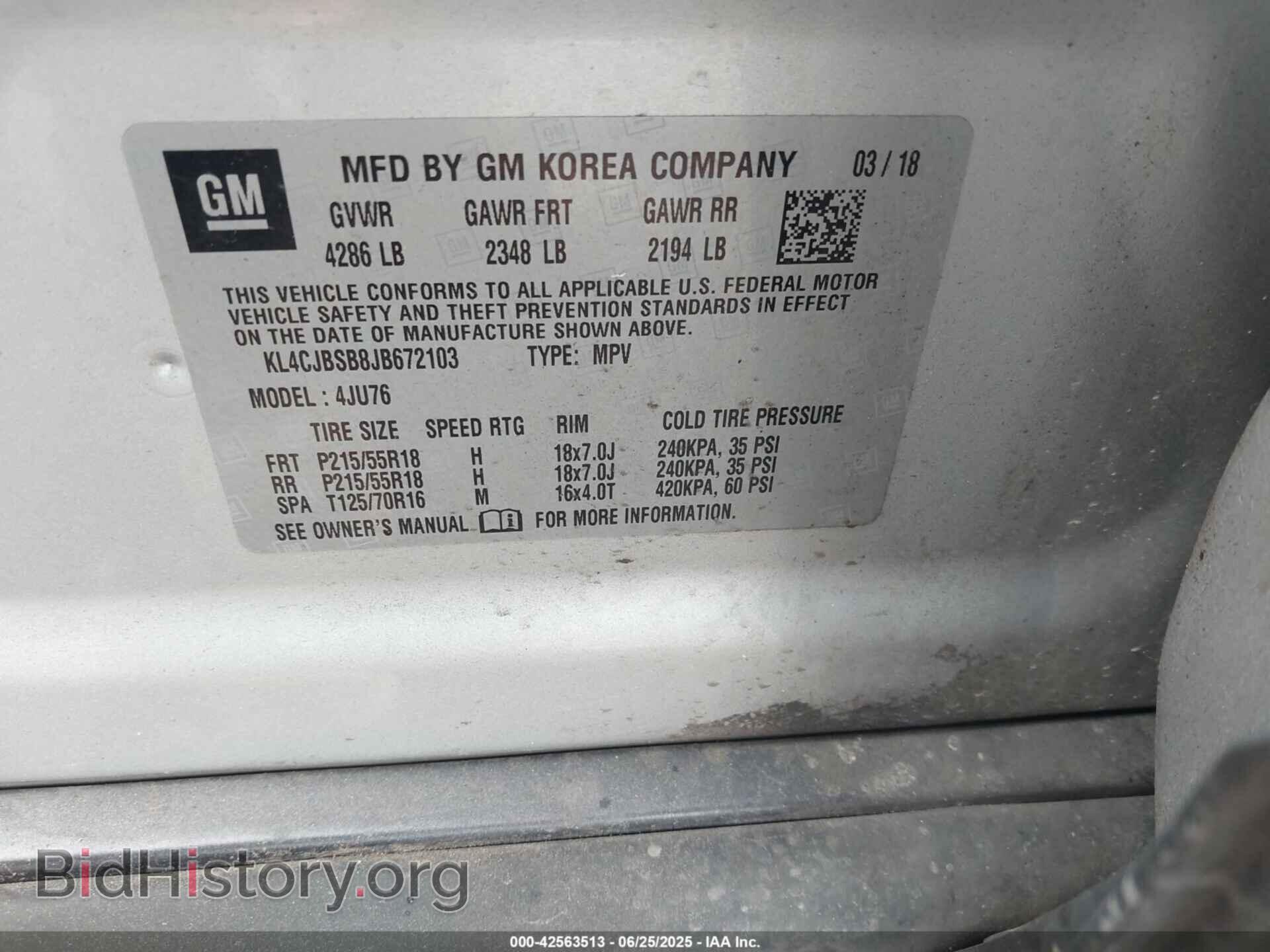 2018 BUICK ENCORE - VIN: KL4CJBSB8JB672103 - Фото 9