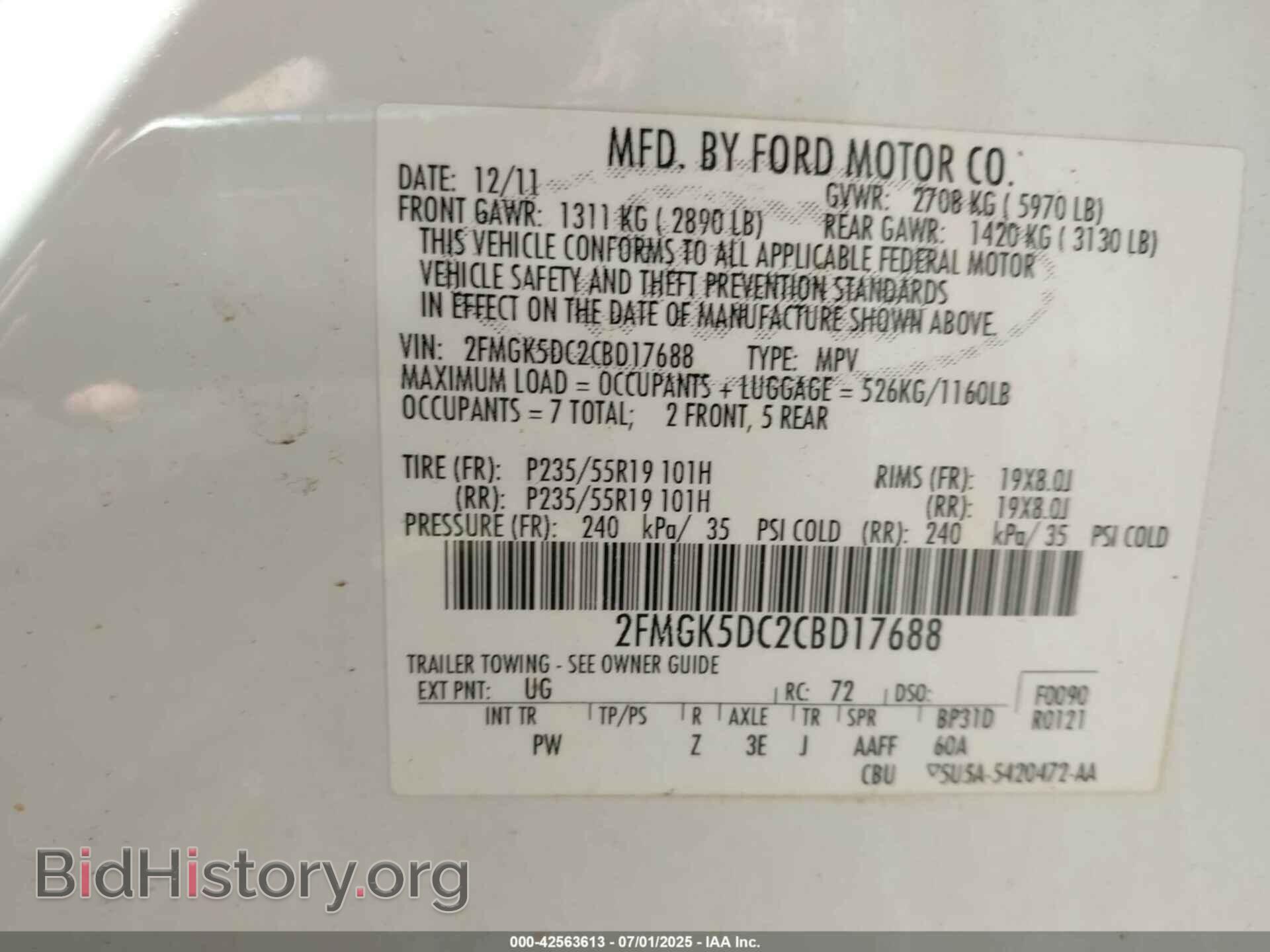 2012 FORD FLEX - VIN: 2FMGK5DC2CBD17688 - Photo 9