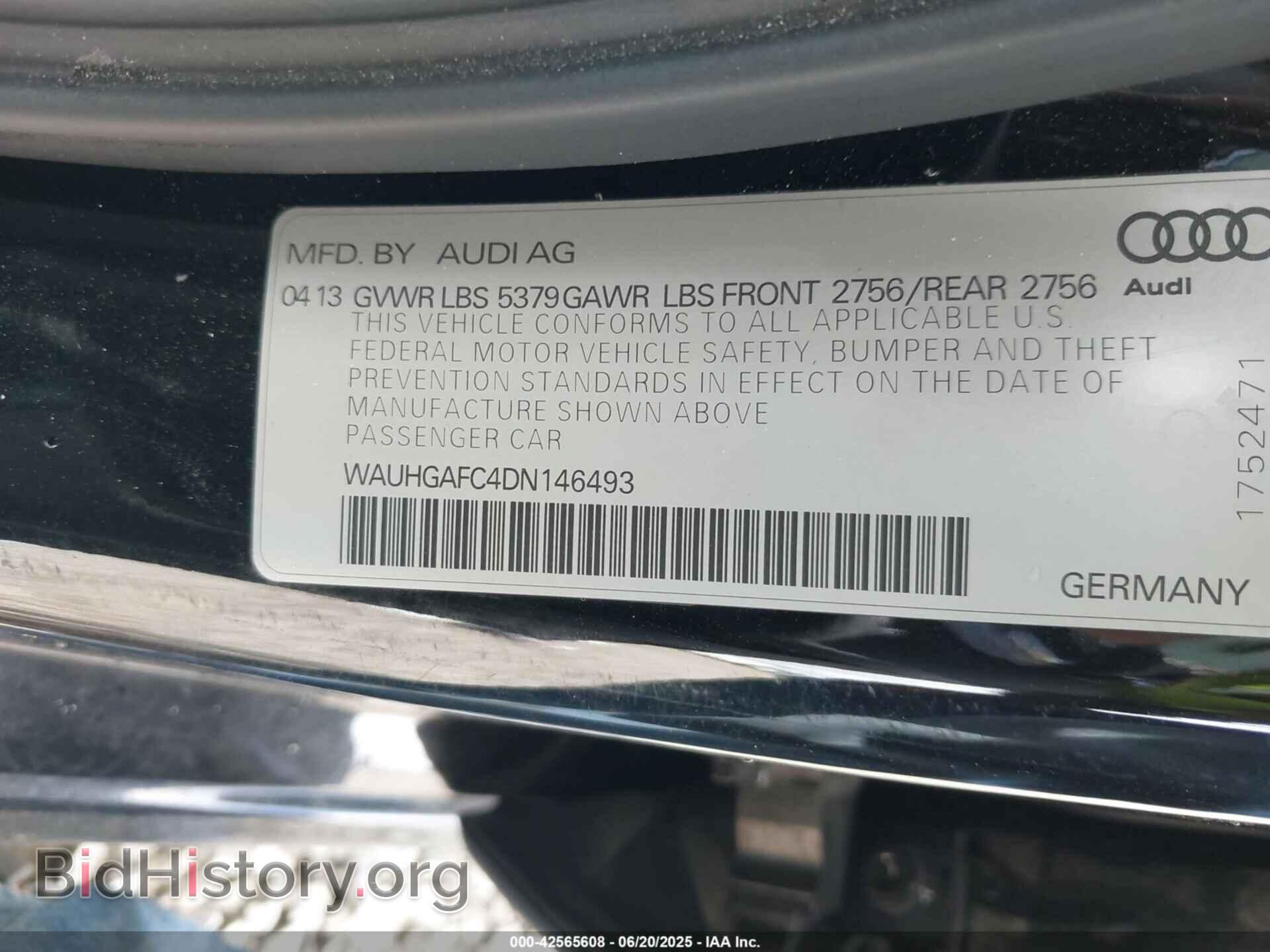 2013 AUDI A6 - VIN: WAUHGAFC4DN146493 - Фото 9