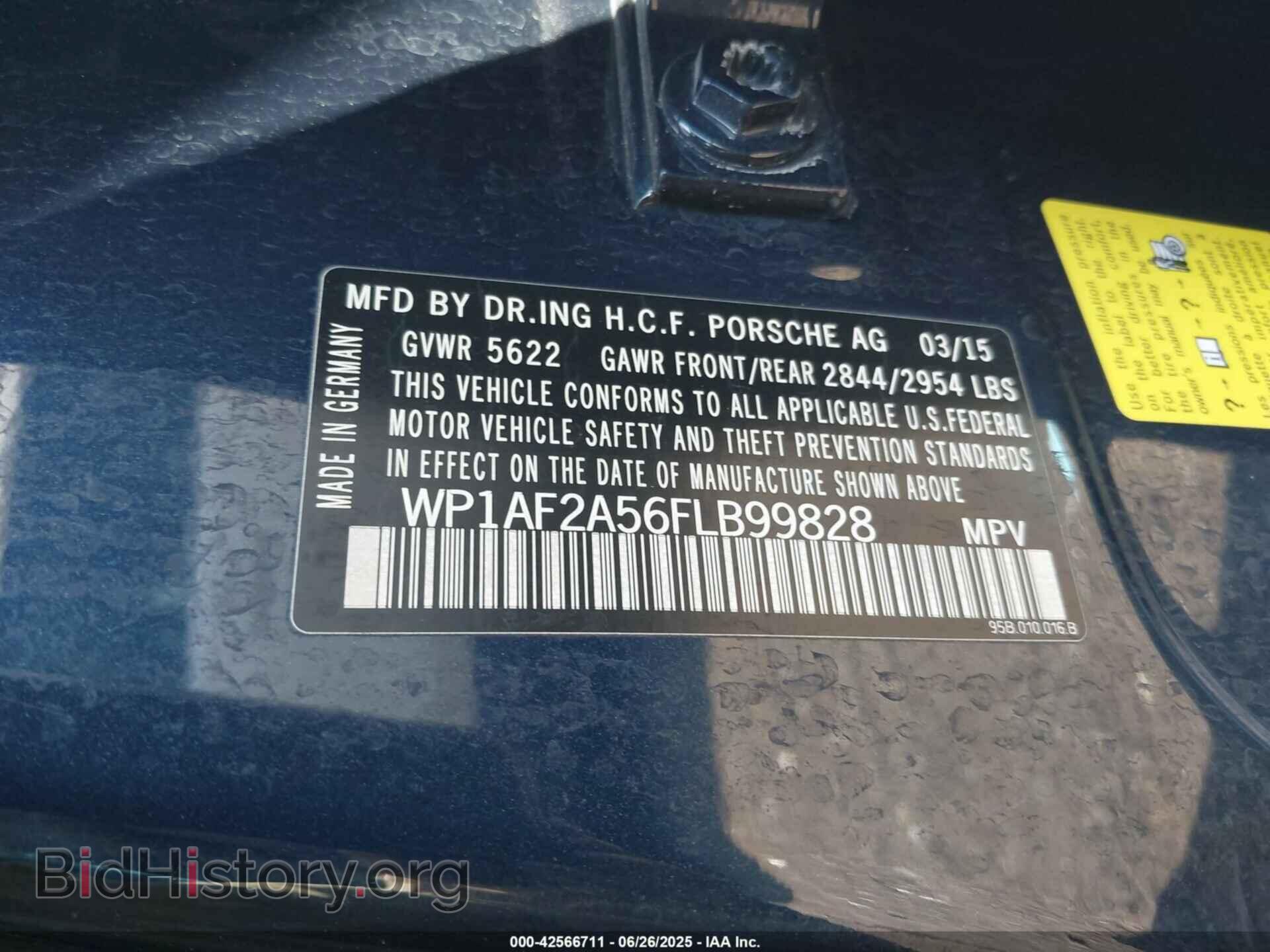 2015 PORSCHE MACAN - VIN: WP1AF2A56FLB99828 - Фото 9