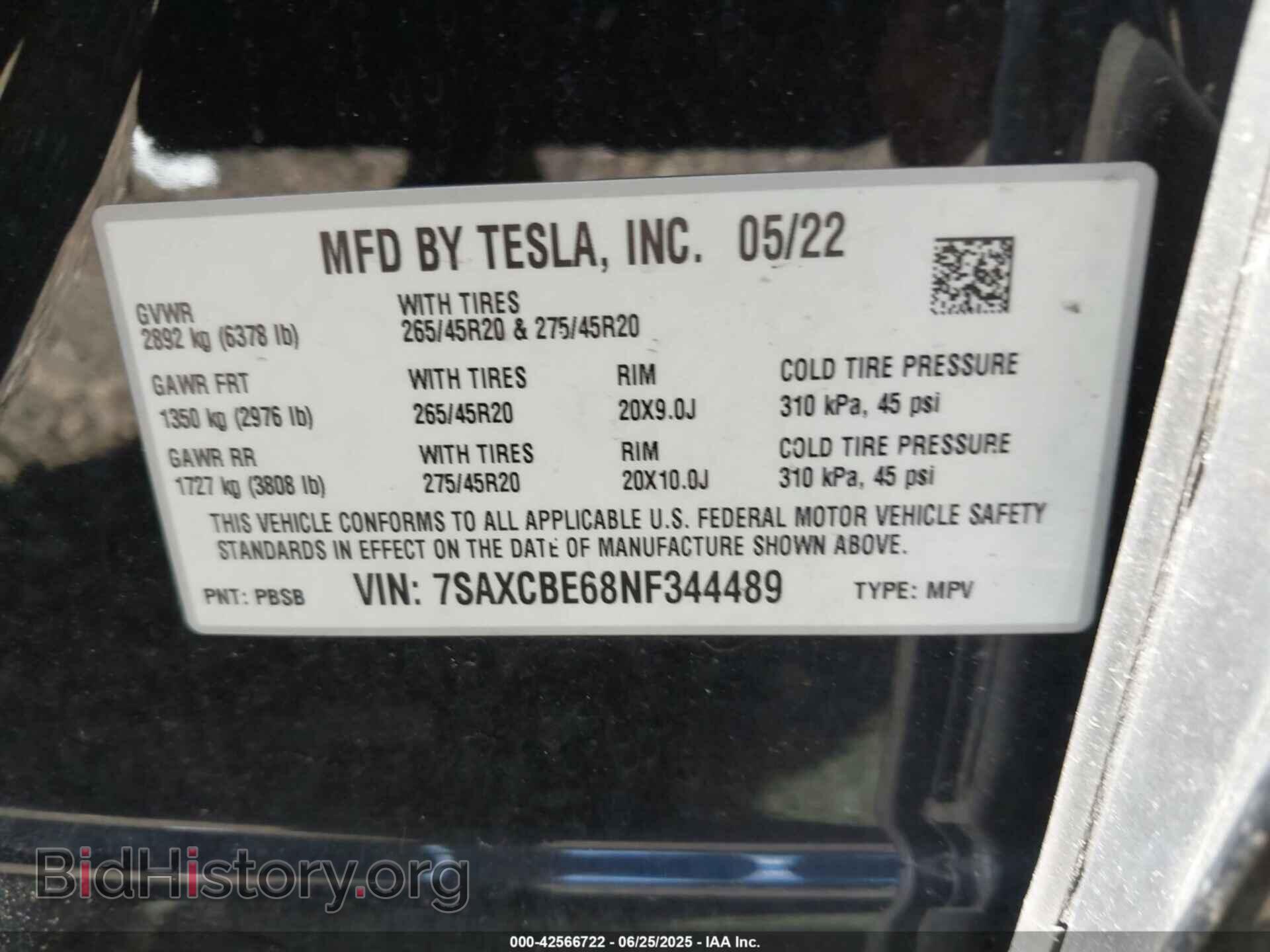 2022 TESLA MODEL X - VIN: 7SAXCBE68NF344489 - Фото 9