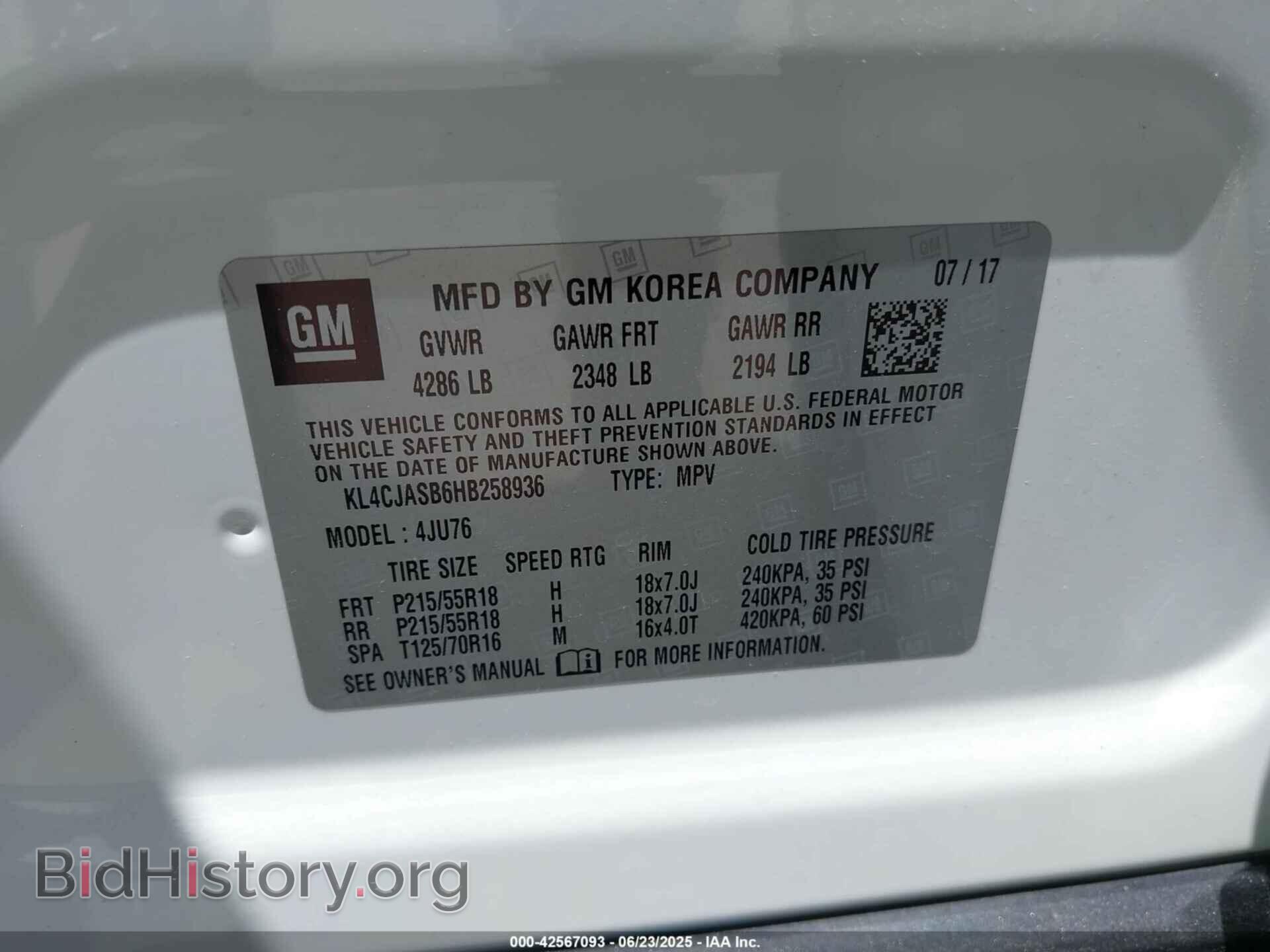 2017 BUICK ENCORE - VIN: KL4CJASB6HB258936 - Photo 9